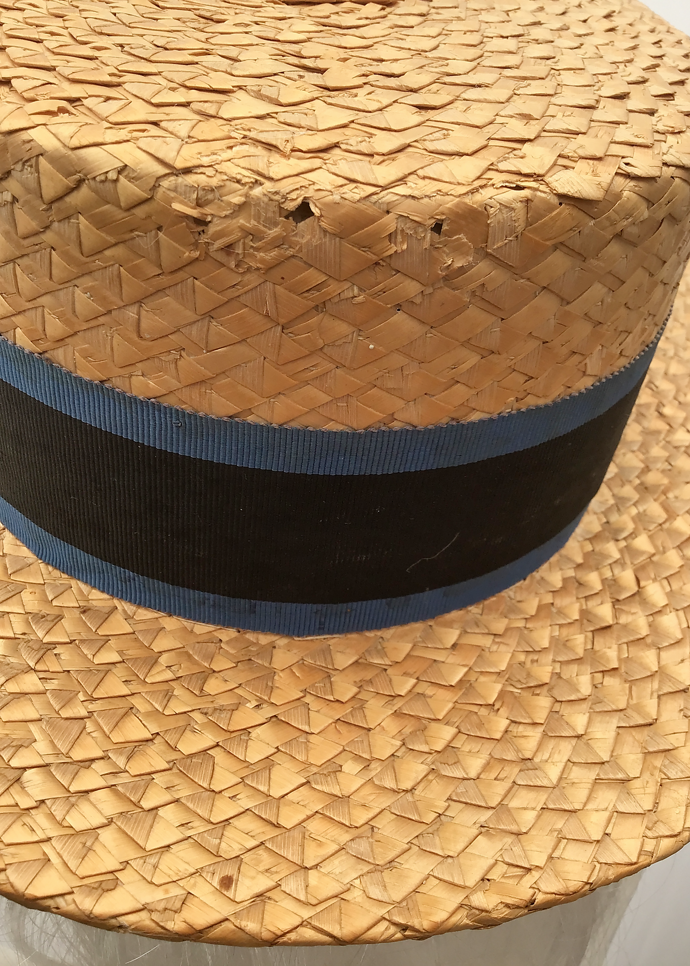 Men's Vintage Battersby Straw Boater Hat • Wounded