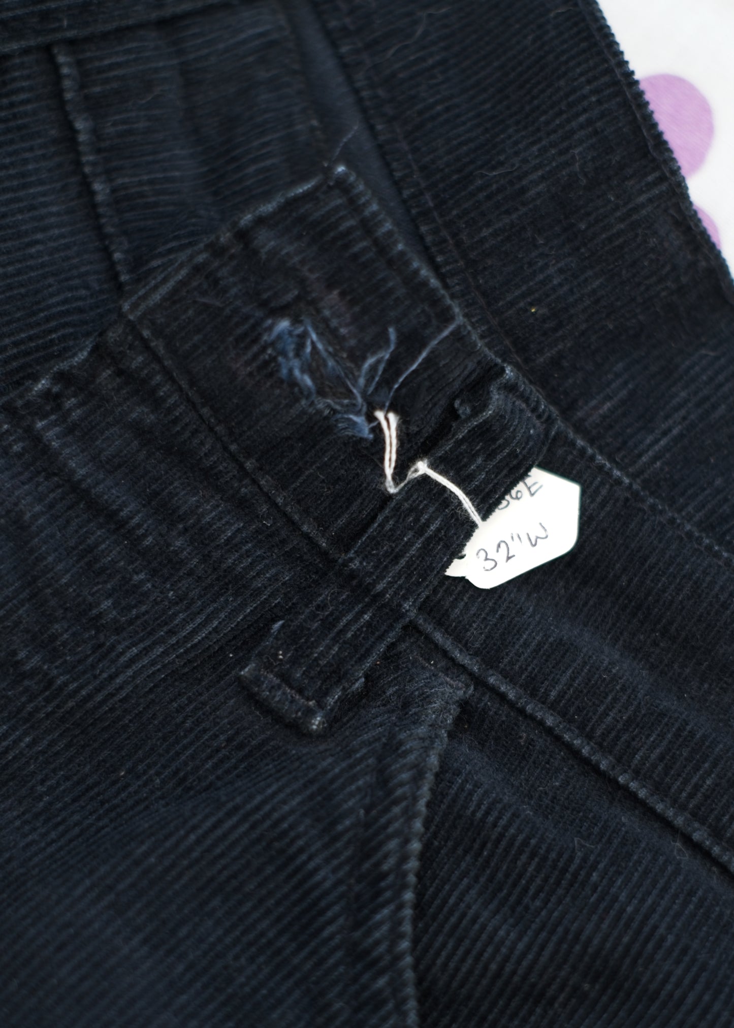 1970s Black Levis Corduroy Flared Jeans • White Tab