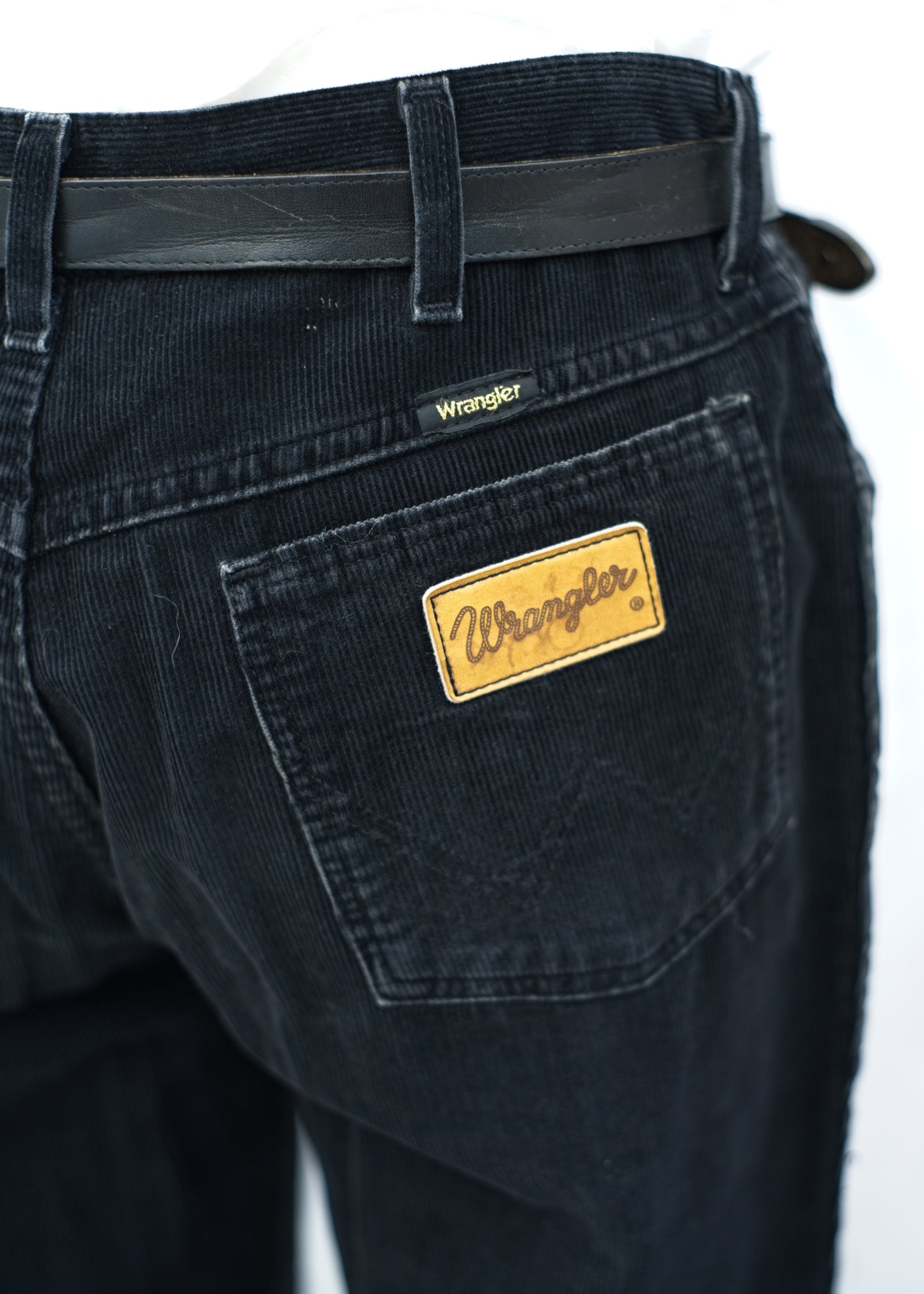 1970s Black Wrangler Corduroy Flared Jeans