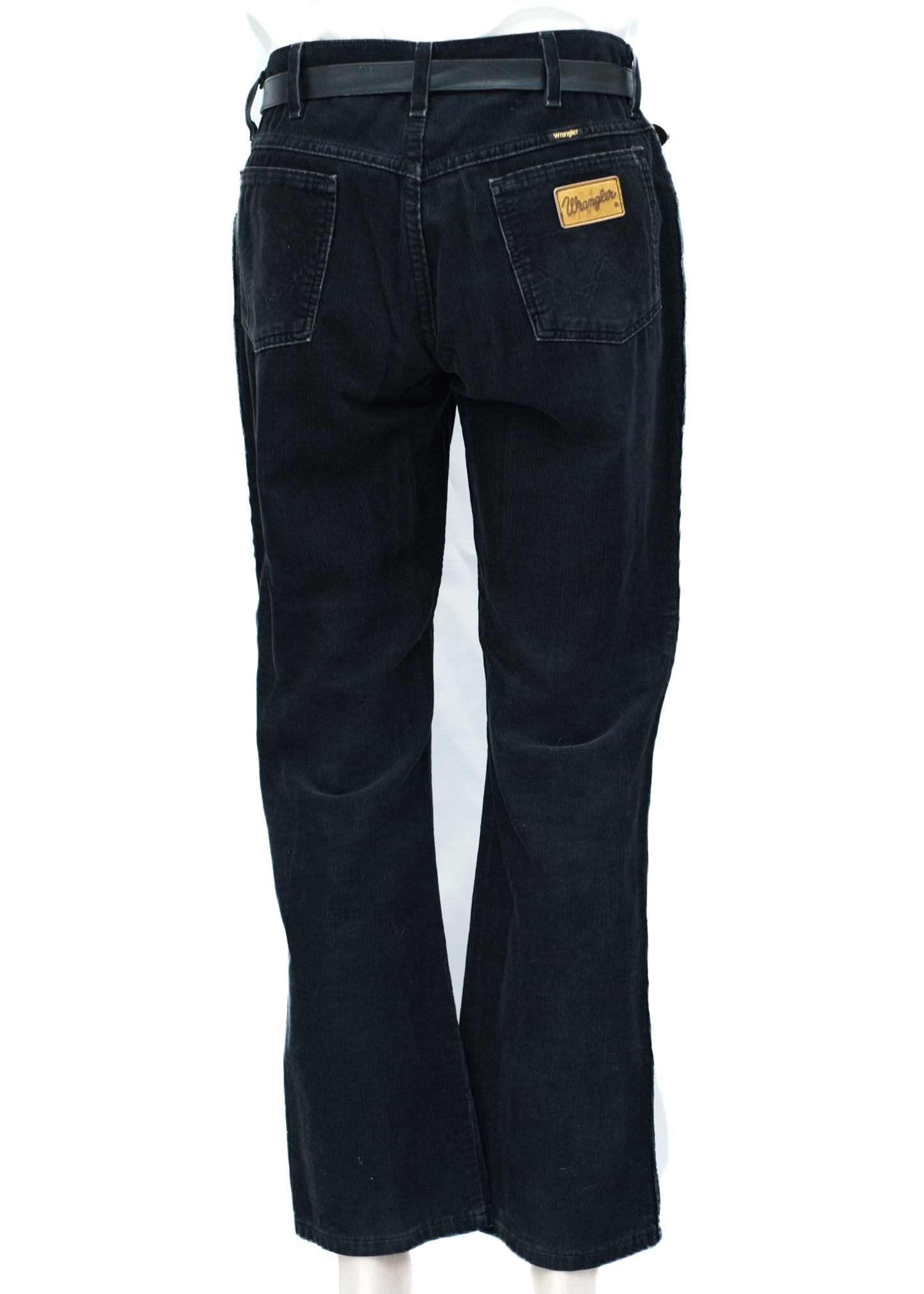 1970s Black Wrangler Corduroy Flared Jeans