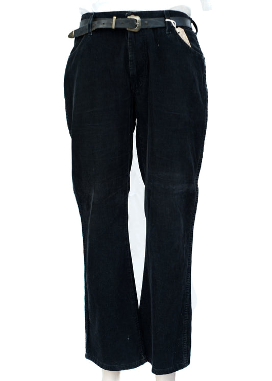 1970s Black Wrangler Corduroy Flared Jeans