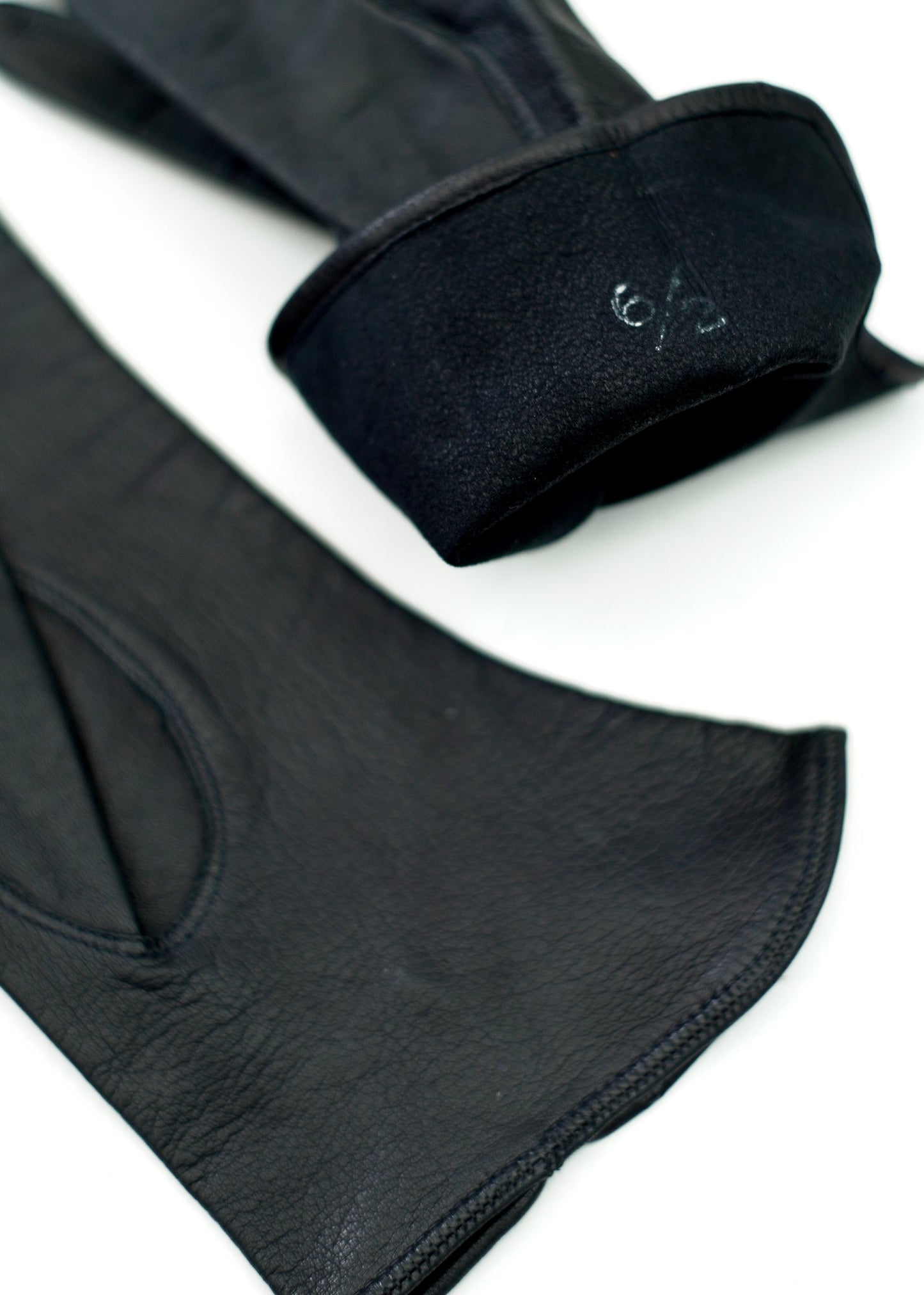 Vintage Black Leather Gloves • Wrist Length