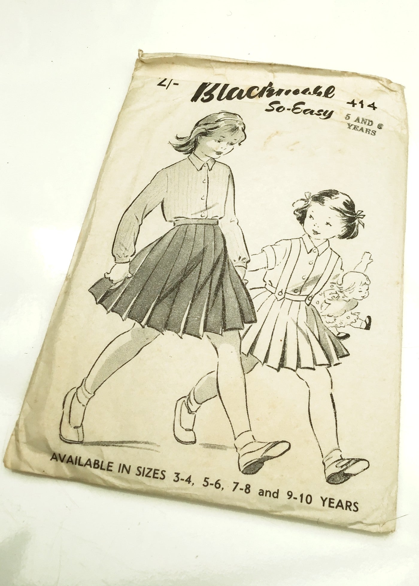 1950s Vintage Blackmore #414 Dressmaking Pattern • Girls' Skirt & Blouse