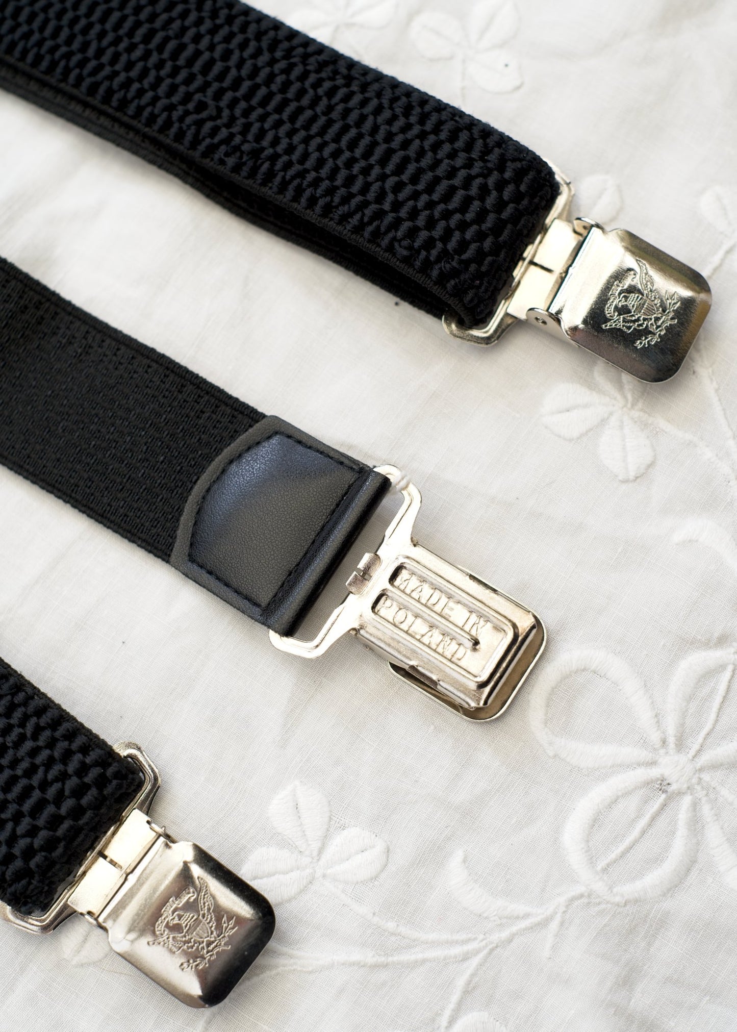 Black Elasticated Wide Snap Braces • Suspenders