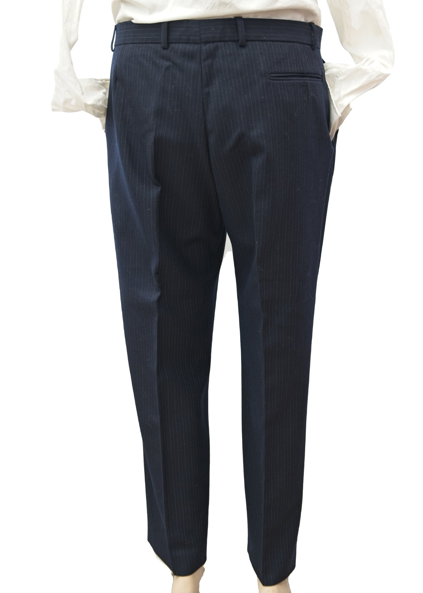 Men's Vintage Dunn & Co Navy Blue Pinstripe Suit 42S