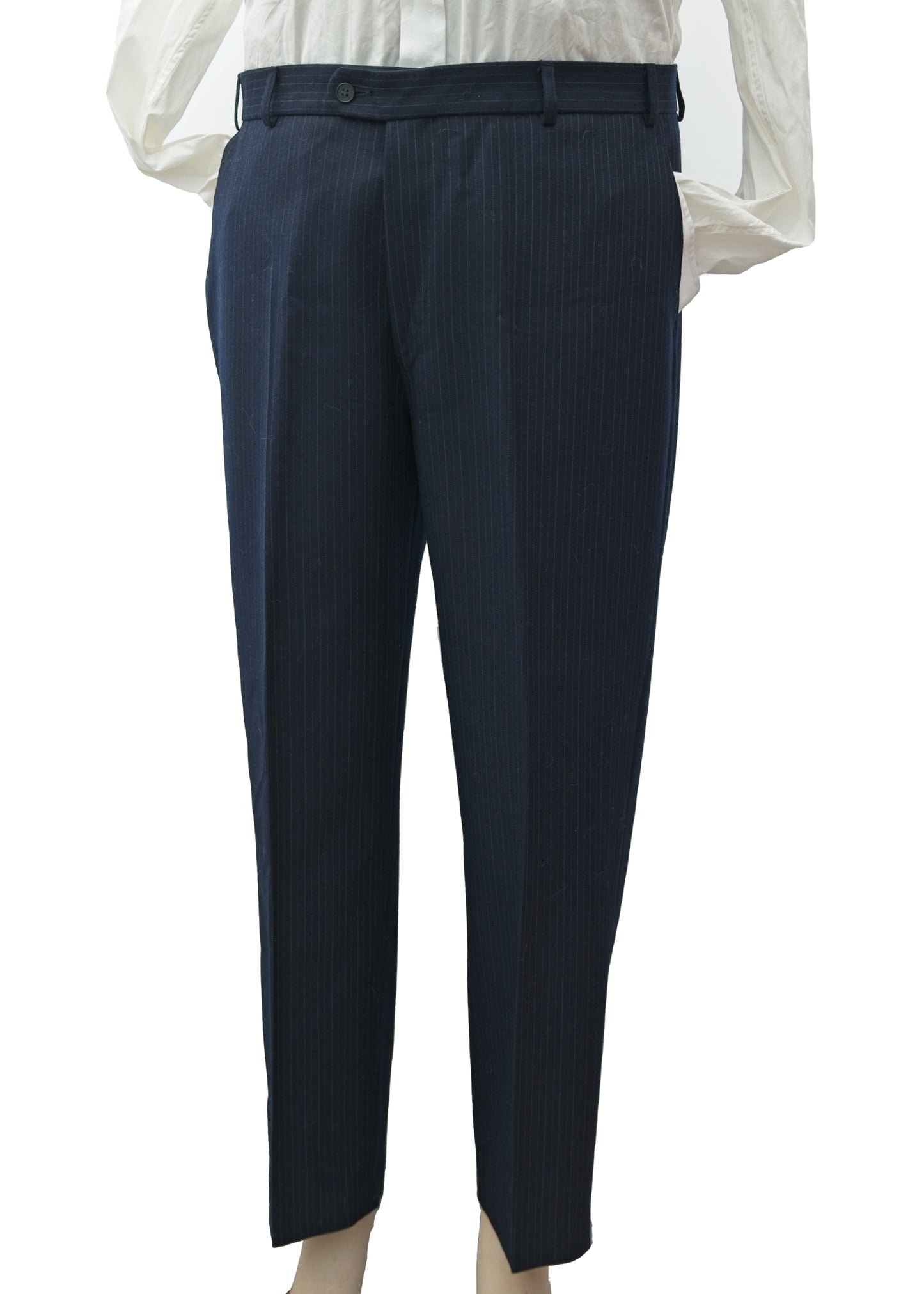 Men's Vintage Dunn & Co Navy Blue Pinstripe Suit 42S