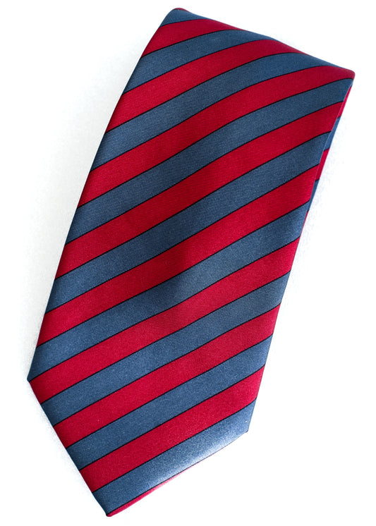 Vintage Red Blue Striped Silk Tie • Leonardo Strelli by Tie Rack