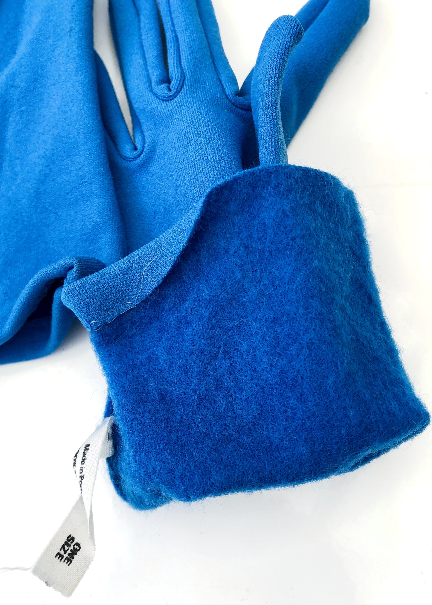 Vintage Blue Short Stretch Day Gloves • Fleecy Interior