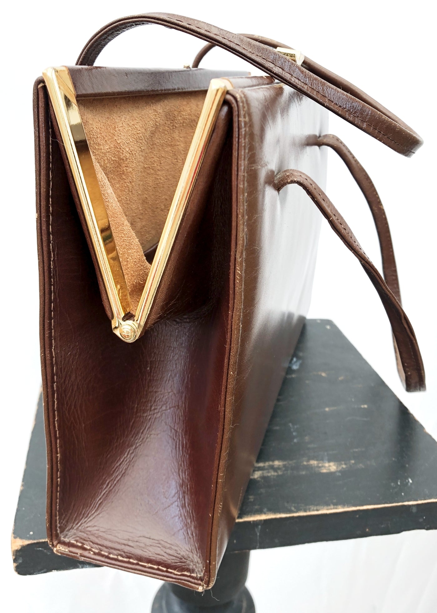 Vintage 1950s Ackery Brown Kelly Bag