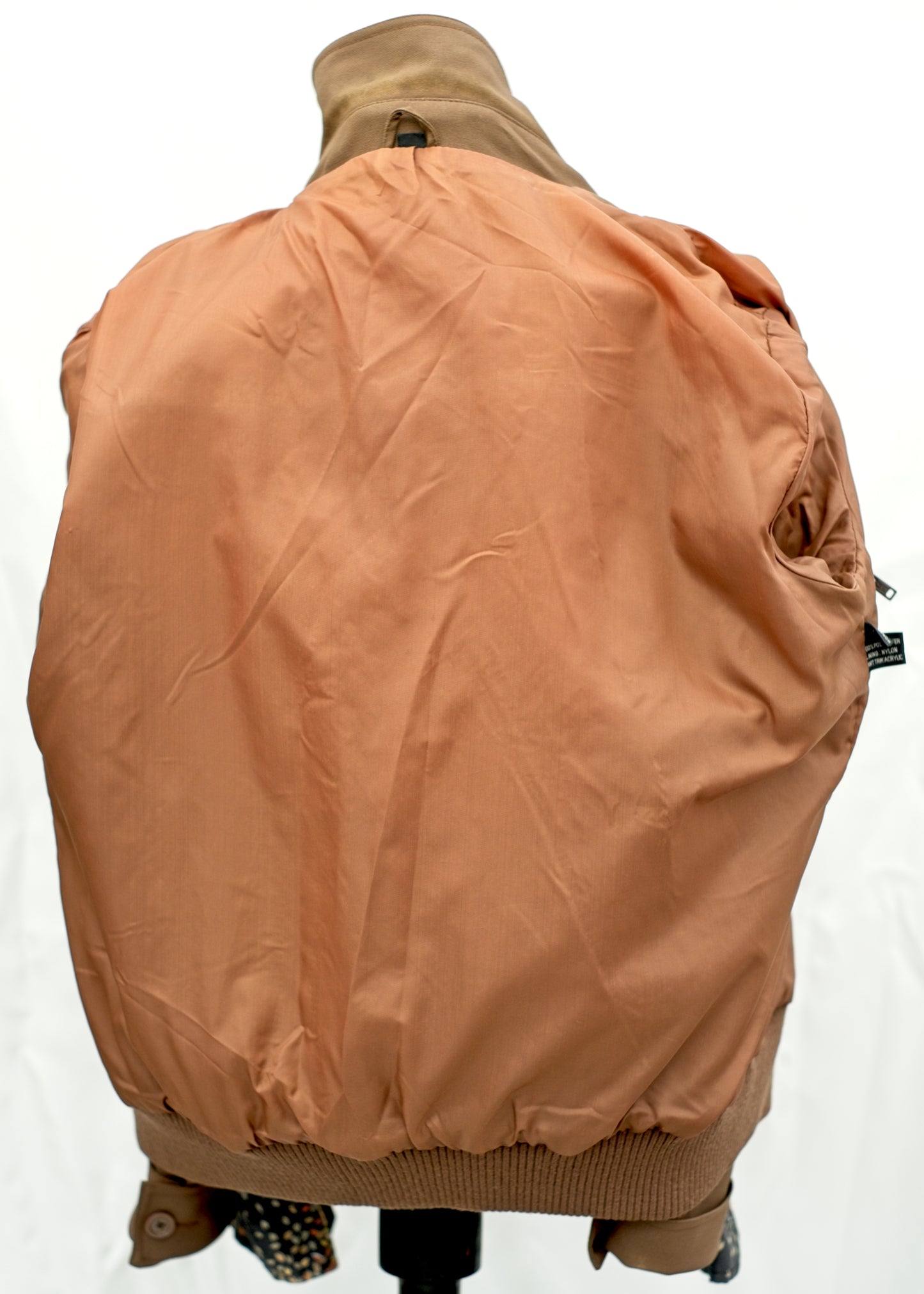 Men's Vintage Brown Zipped Sports Jacket with Piping • 38" - 40"