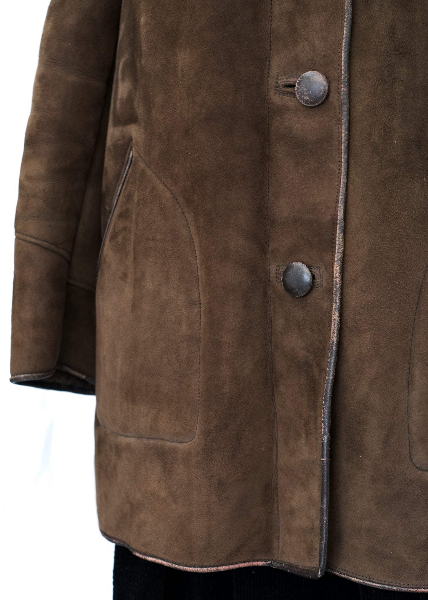 Vintage 60s Brown Suede Sheepskin Coat • Super Soft