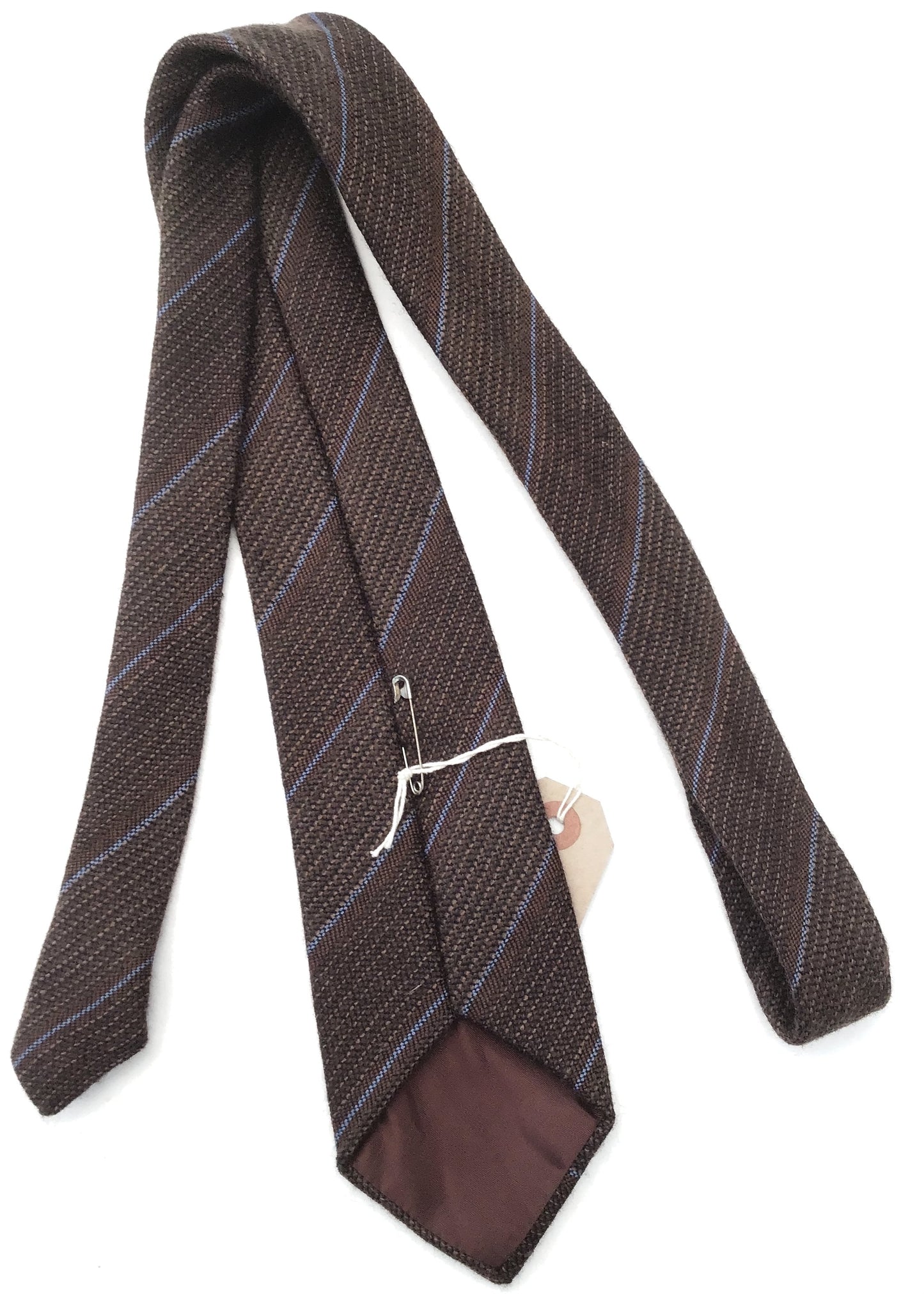 Vintage 1970s Brown Wool Striped Neck Tie