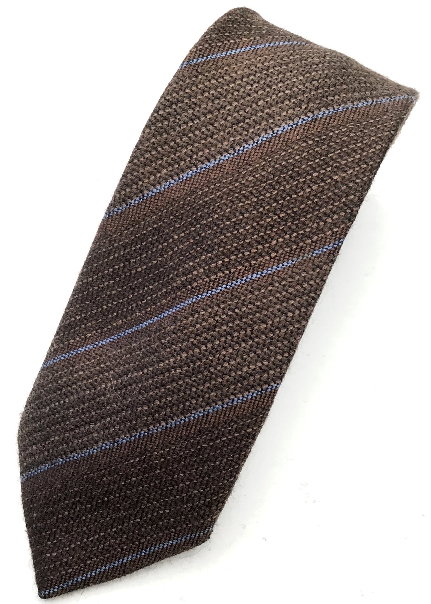 Vintage 1970s Brown Wool Striped Neck Tie