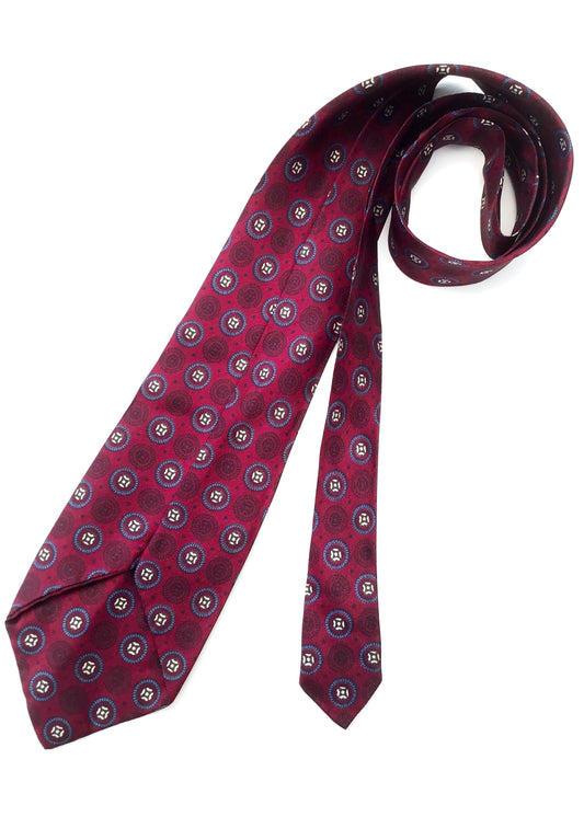 Vintage 60s Burgundy & Blue Neck Tie