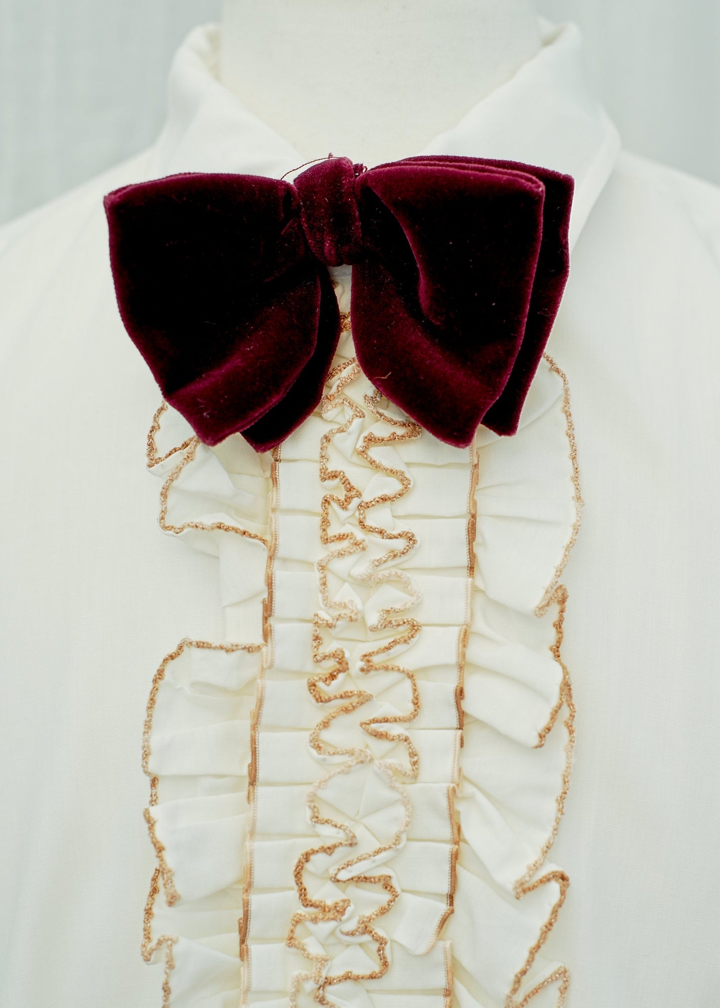 1970s Vintage Burgundy Velvet Acko Bow Tie