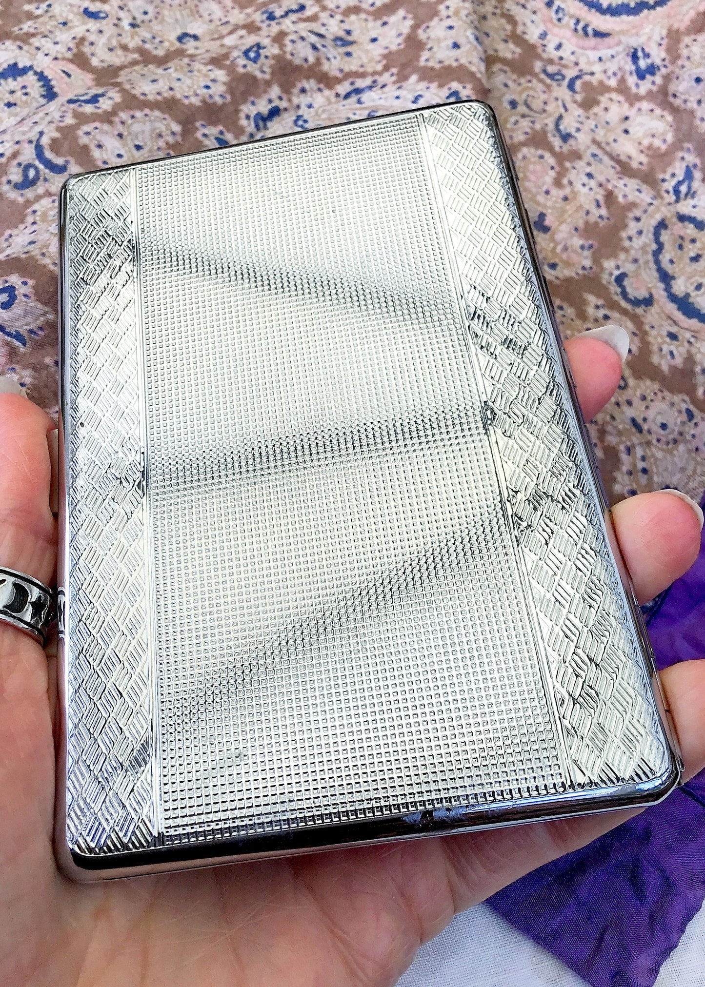 Vintage 30s Cigarette Case With Military Button • Militaria