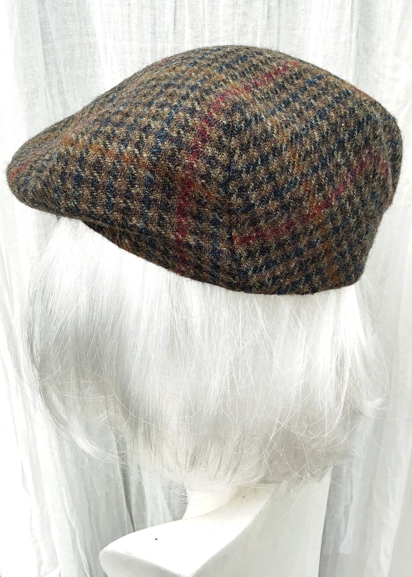 Classic Brown Harris Wool Tweed Flat Cap