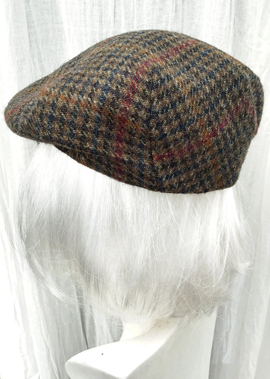 Classic Brown Harris Wool Tweed Flat Cap
