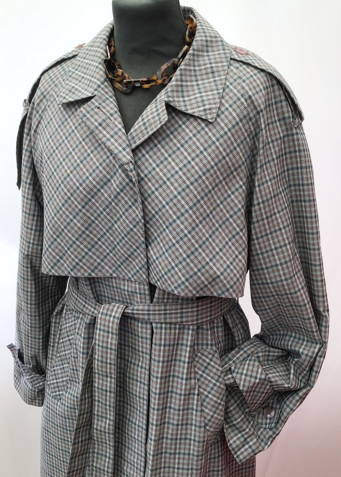 90s Grey Check Dannimac Trench Coat • Royale Collection