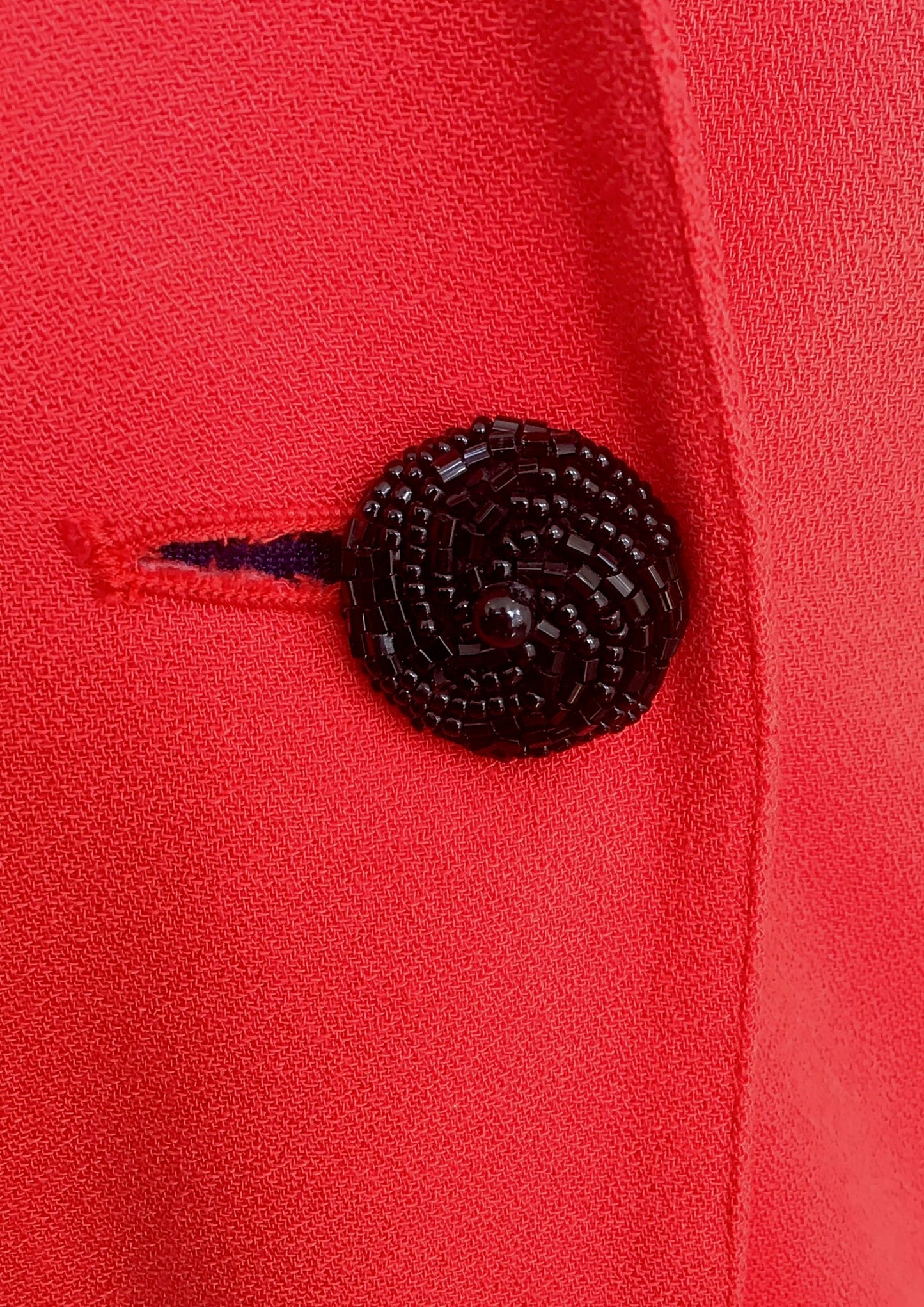 1980s Red Embellished Beaded David Emanuel Blazer Jacket • Diana