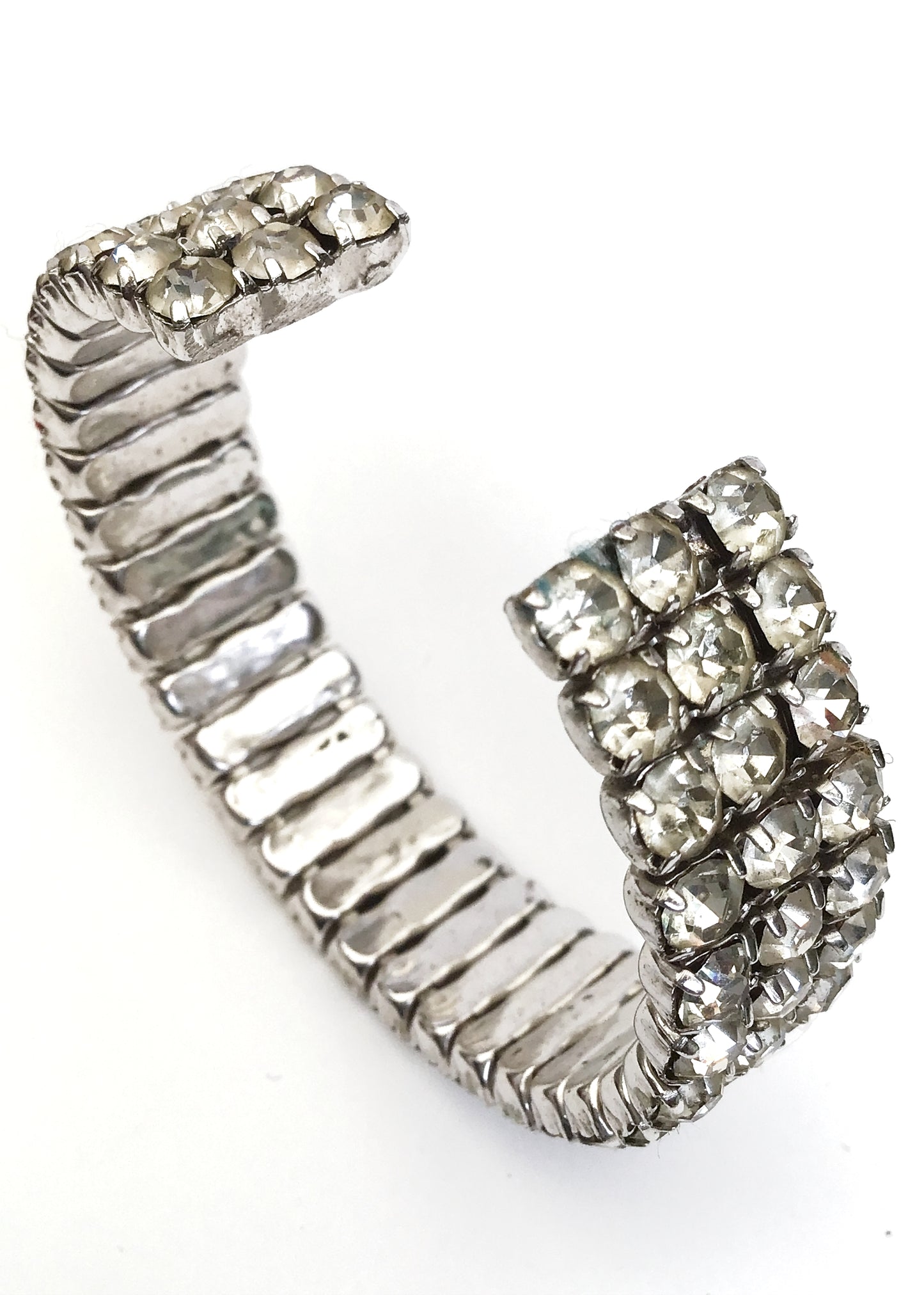 Vintage Rhinestone Cuff Bangle Bracelet