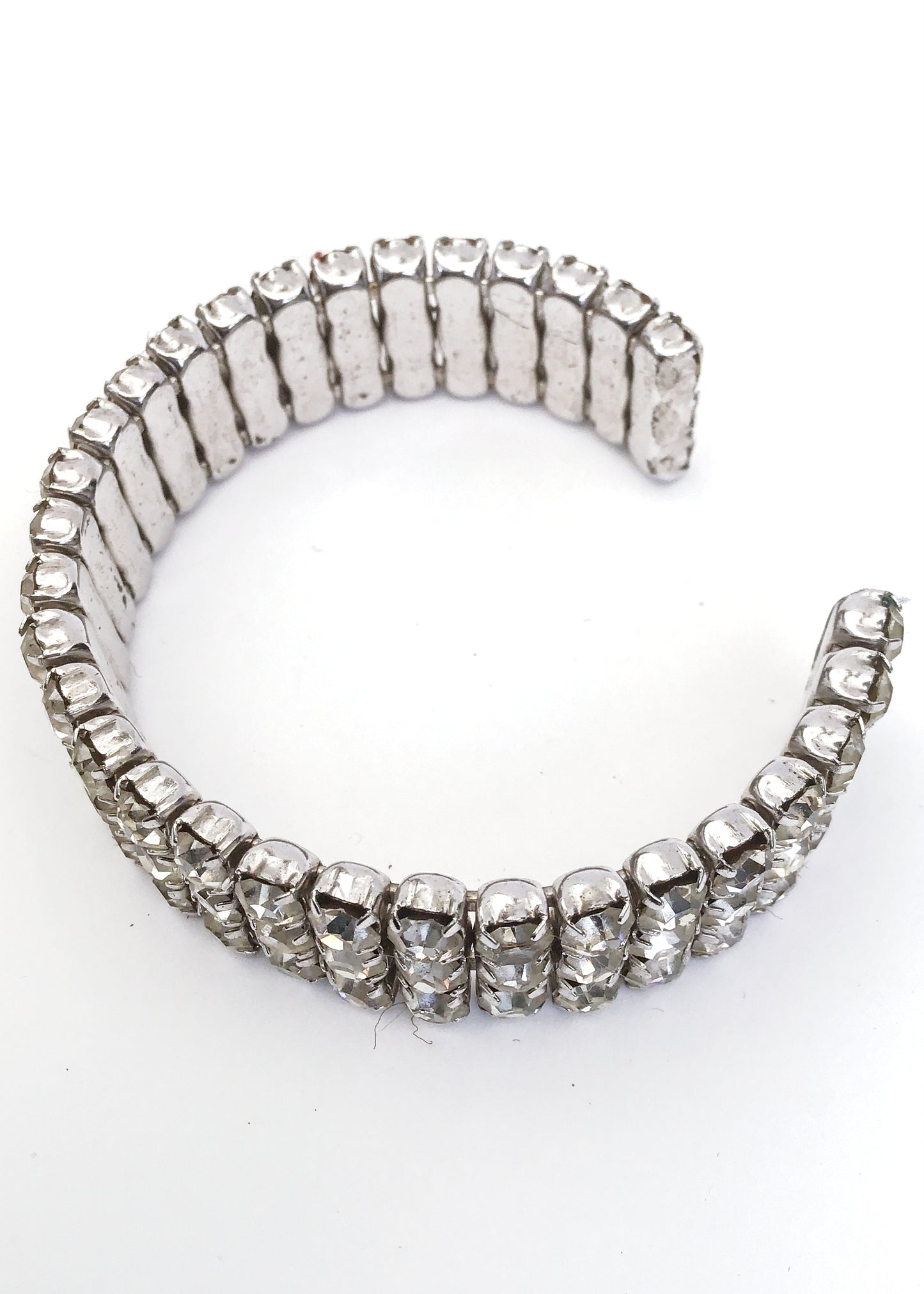 Vintage Rhinestone Cuff Bangle Bracelet