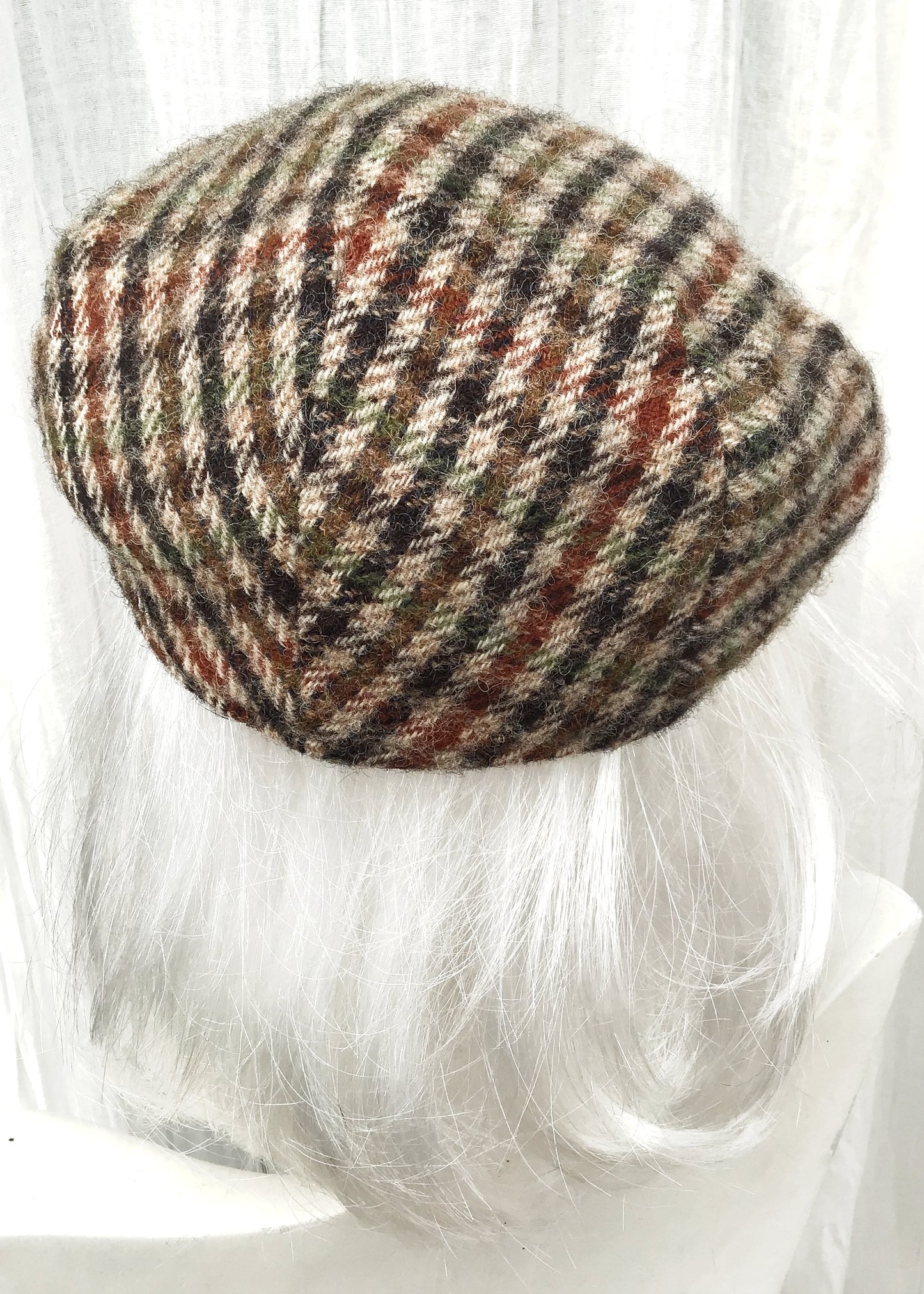 Vintage Classic Houndstooth Wool Tweed Flat Cap by Dunn and Co