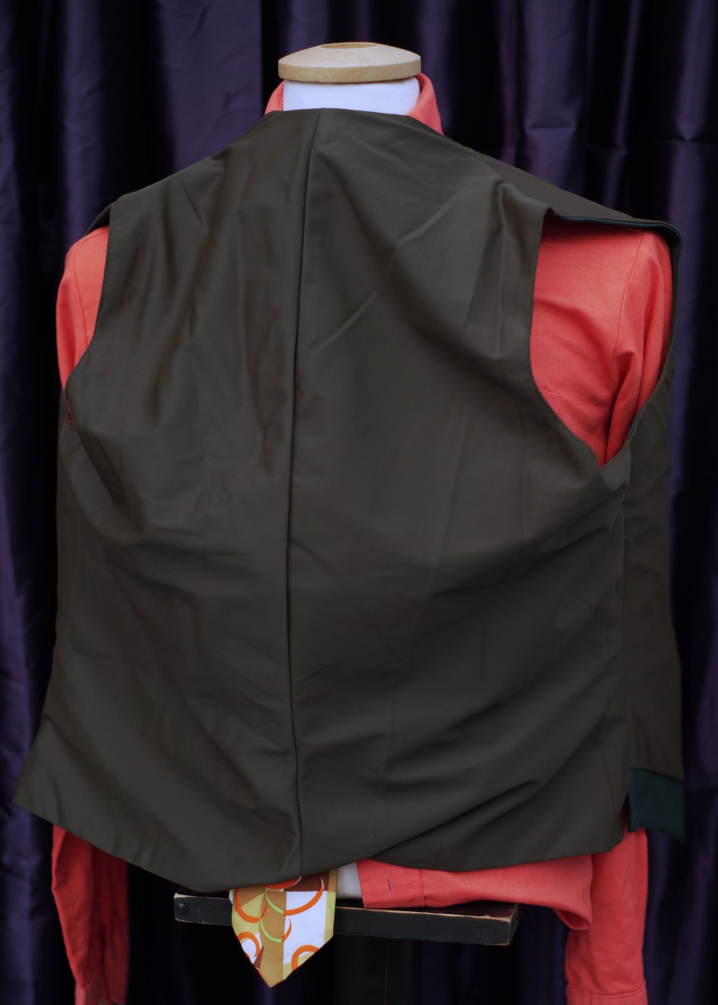 1970s Vintage Forest Green Nylon Waistcoat