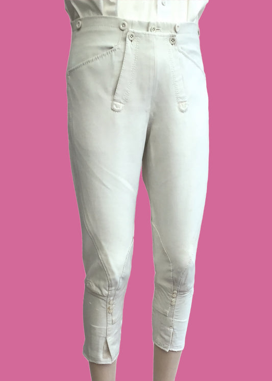 Men's Vintage Frank Hall White Jodphurs • Equestrian • Mr Darcy Breeches