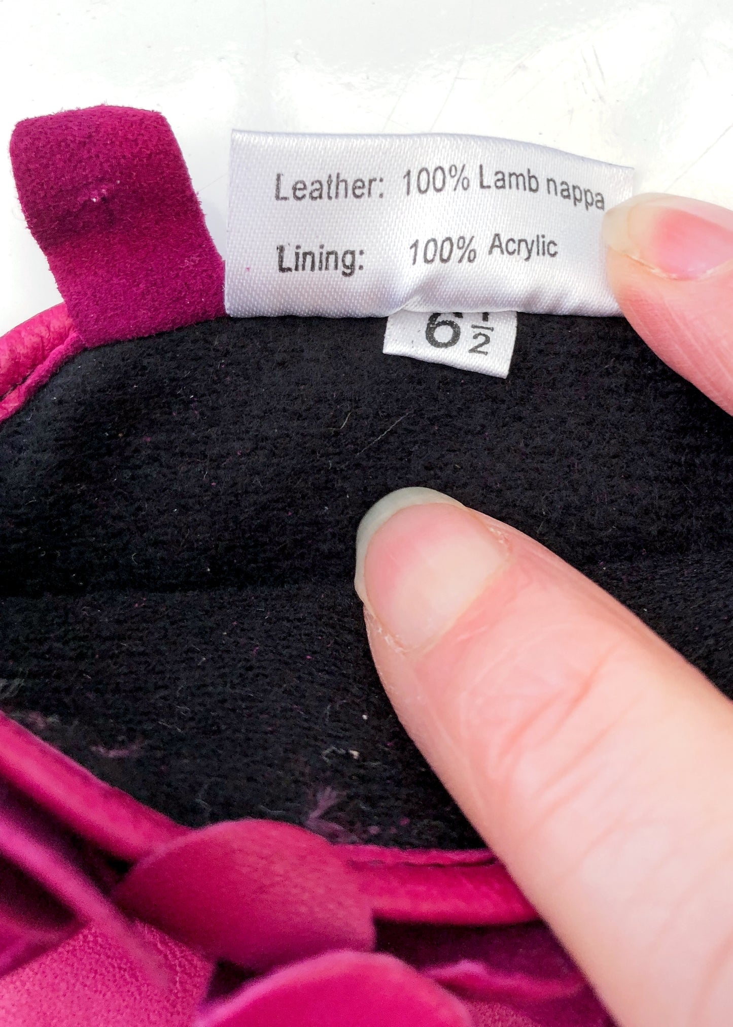 Y2K Hot Pink Nappa Leather Gauntlet Gloves • Size 6.5