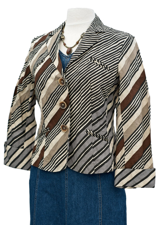 vintage abstract striped gerard darel summer jacket to fit 42