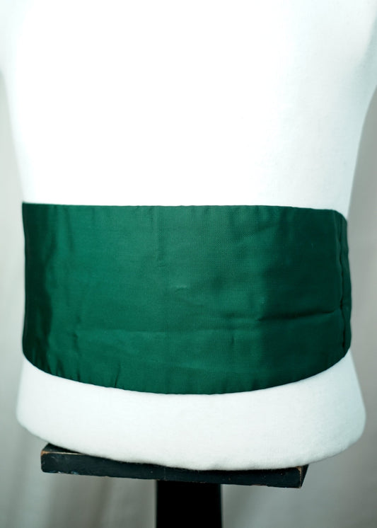 1970s Vintage Moss Bros Emerald Green Adjustable Cummerbund