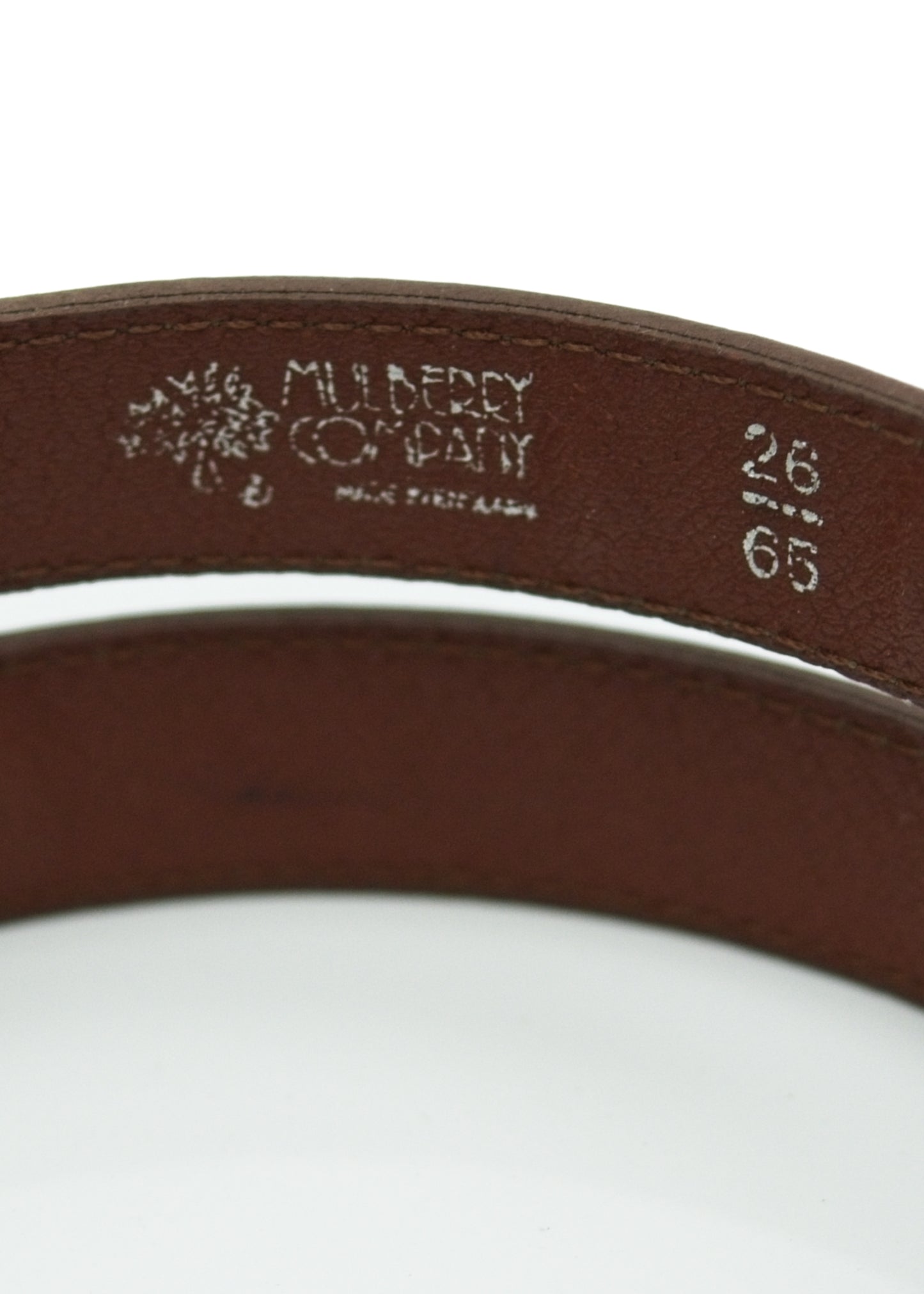 Vintage Olive Green Skinny Mulberry Belt • 24" - 28"