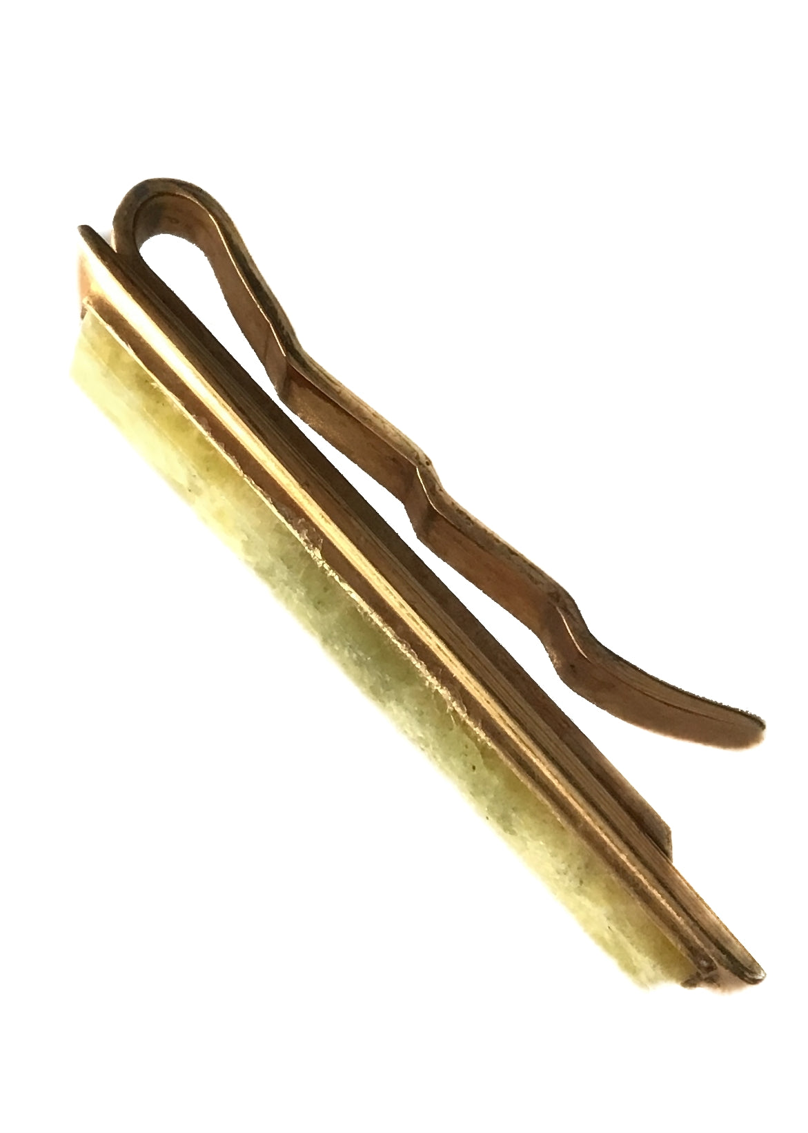 Vintage Green Onyx Goldtone Tie Pin