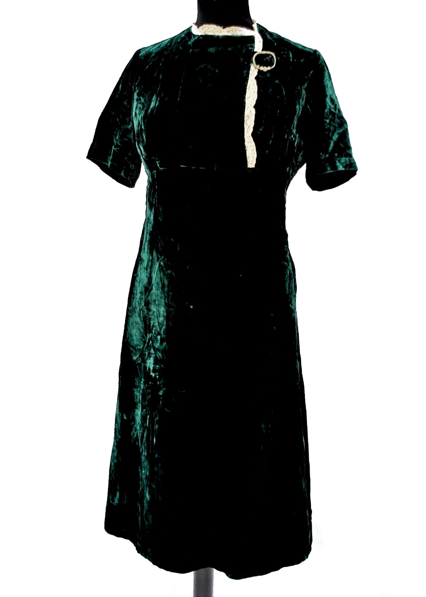 vintage 60s green velvet mod scooter dress by college club