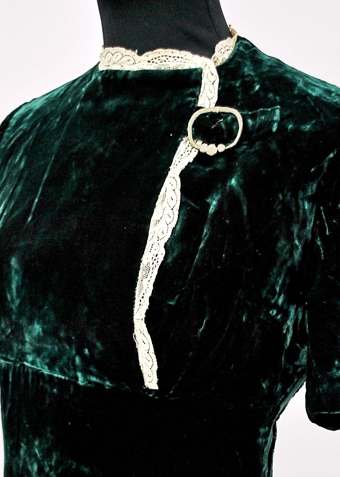 Vintage Green Velvet Mod Mini Dress • 60s