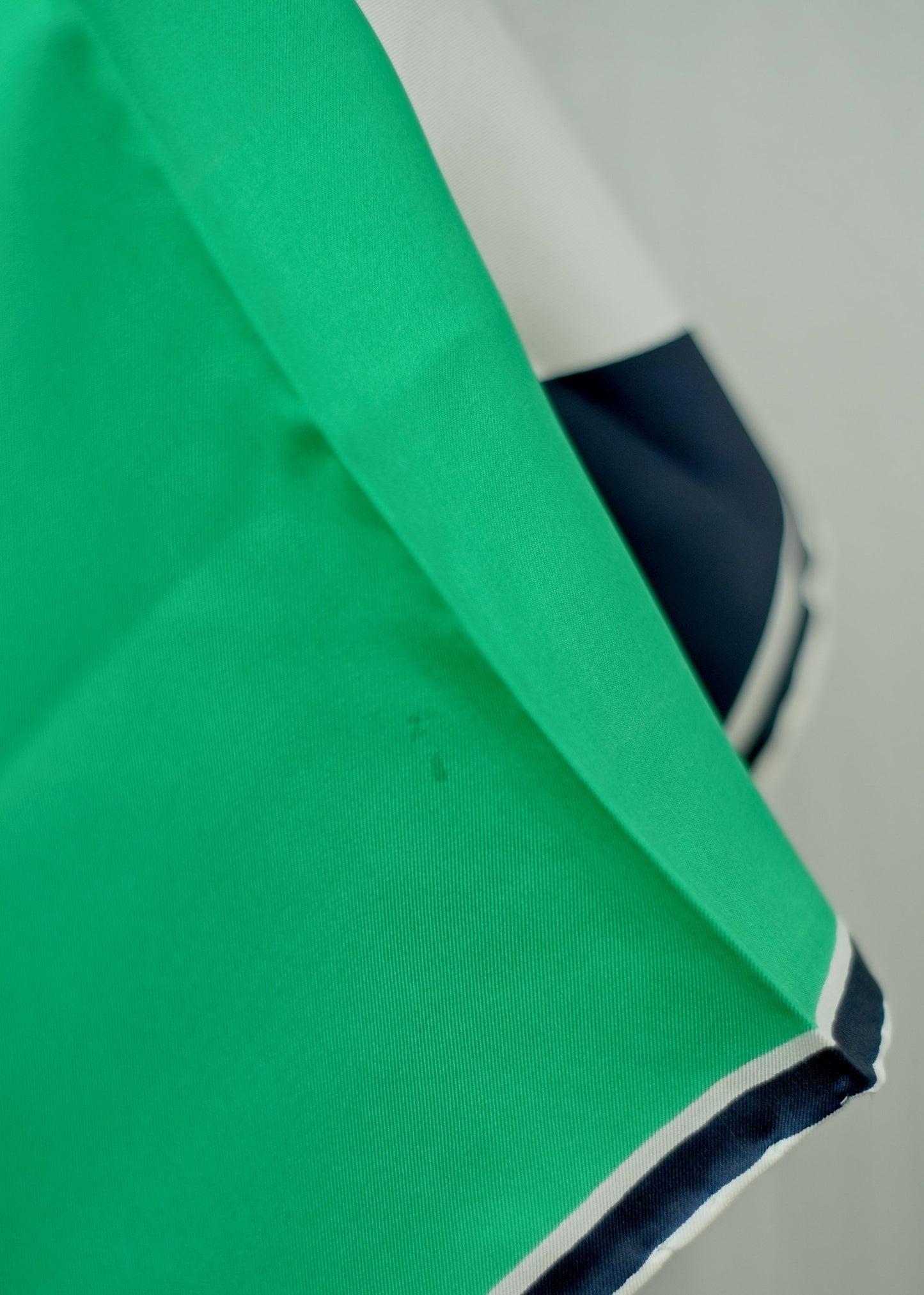 Green, White, Blue Vintage 60s Mod Silk Scarf • J D'Ormont