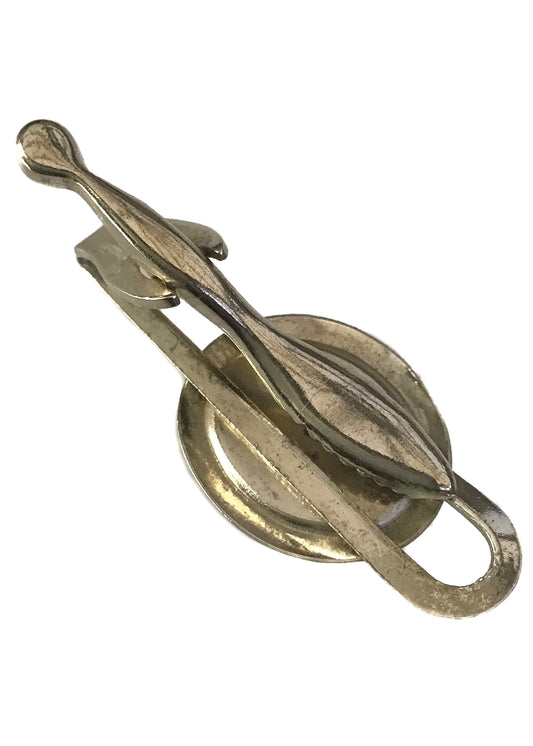 Vintage Pearlescent Grey Lucite Tie Clip