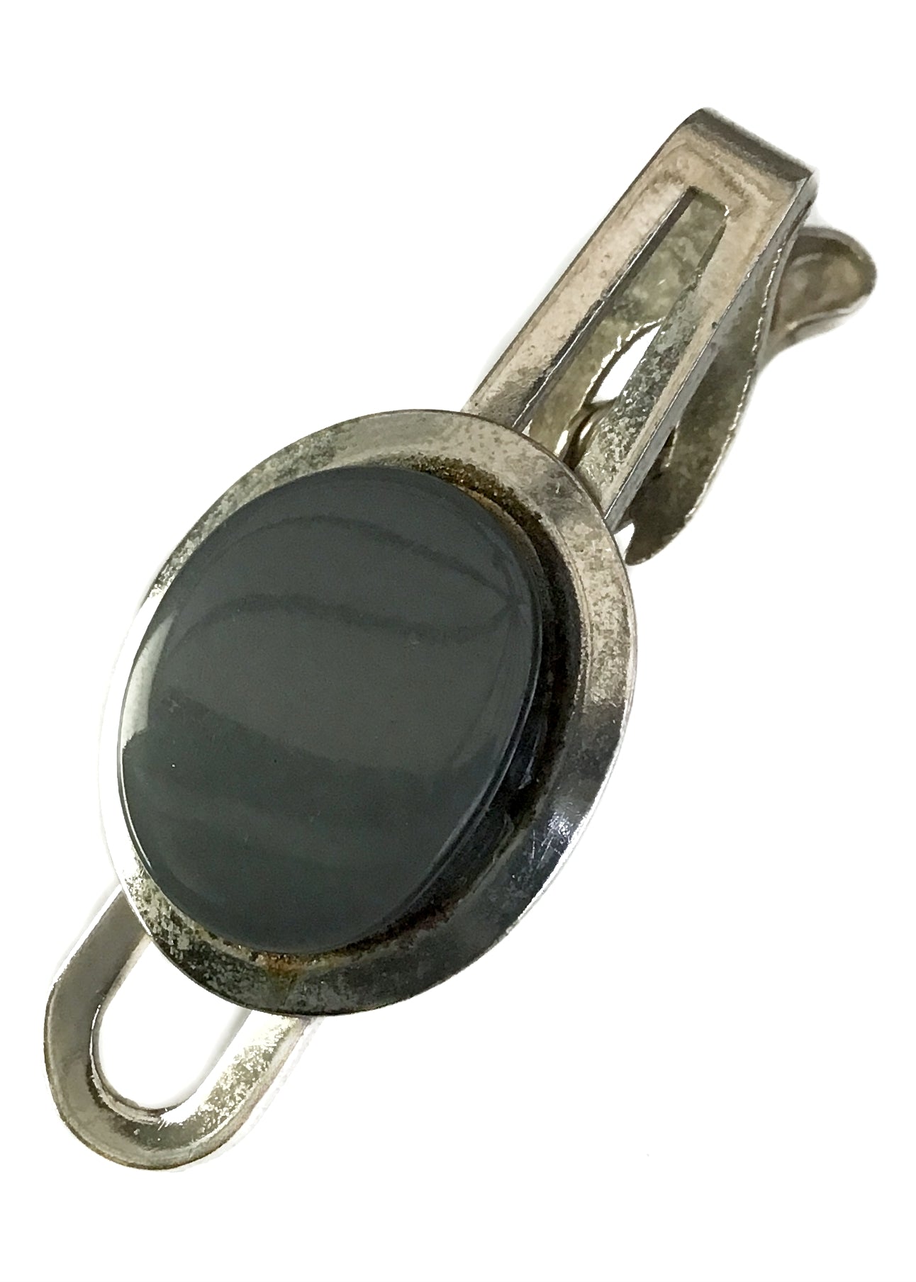 vintage pearlescent grey lucite tie clip
