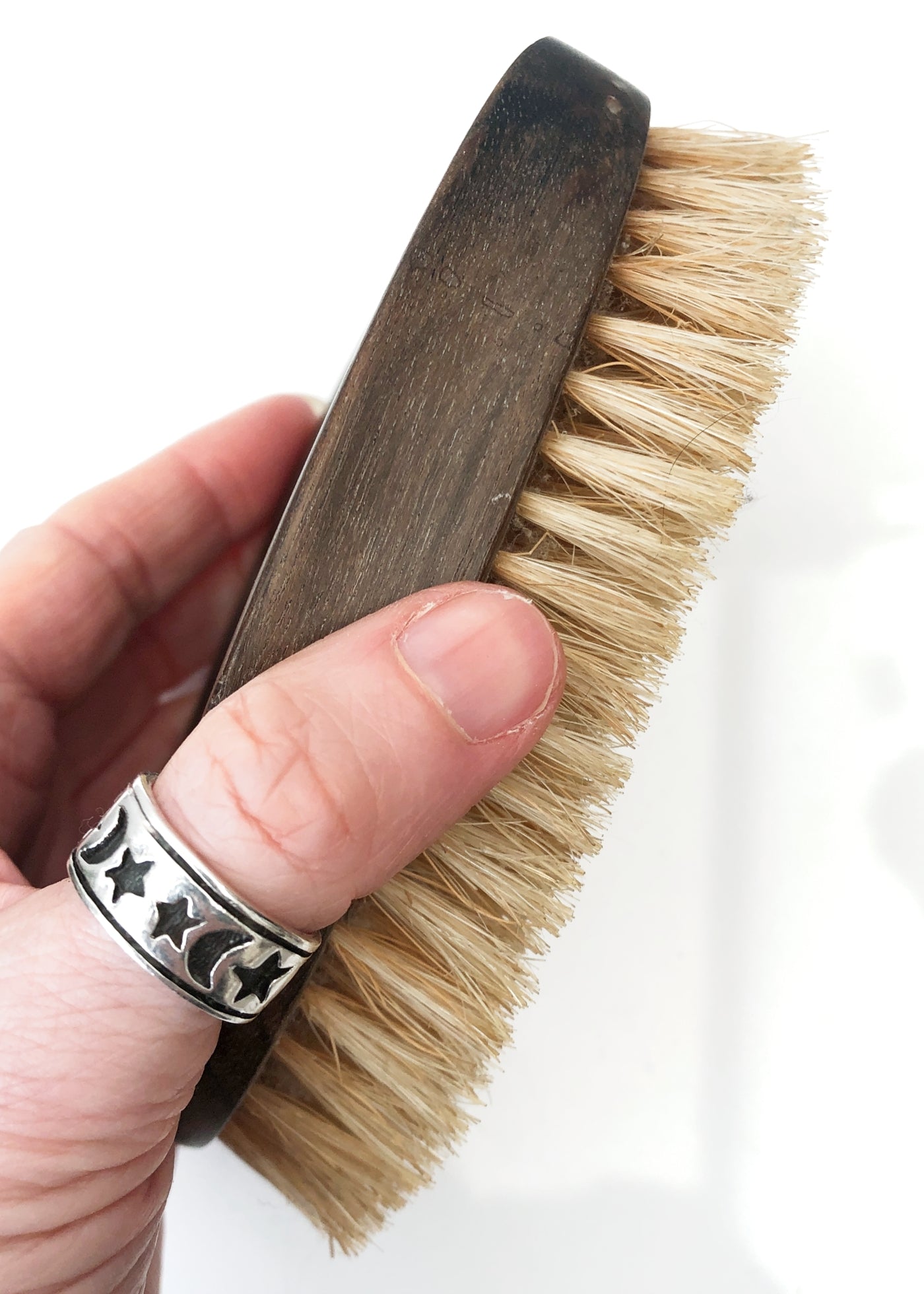 Men's Vintage Ebonised Wood Grooming Clothes Brush