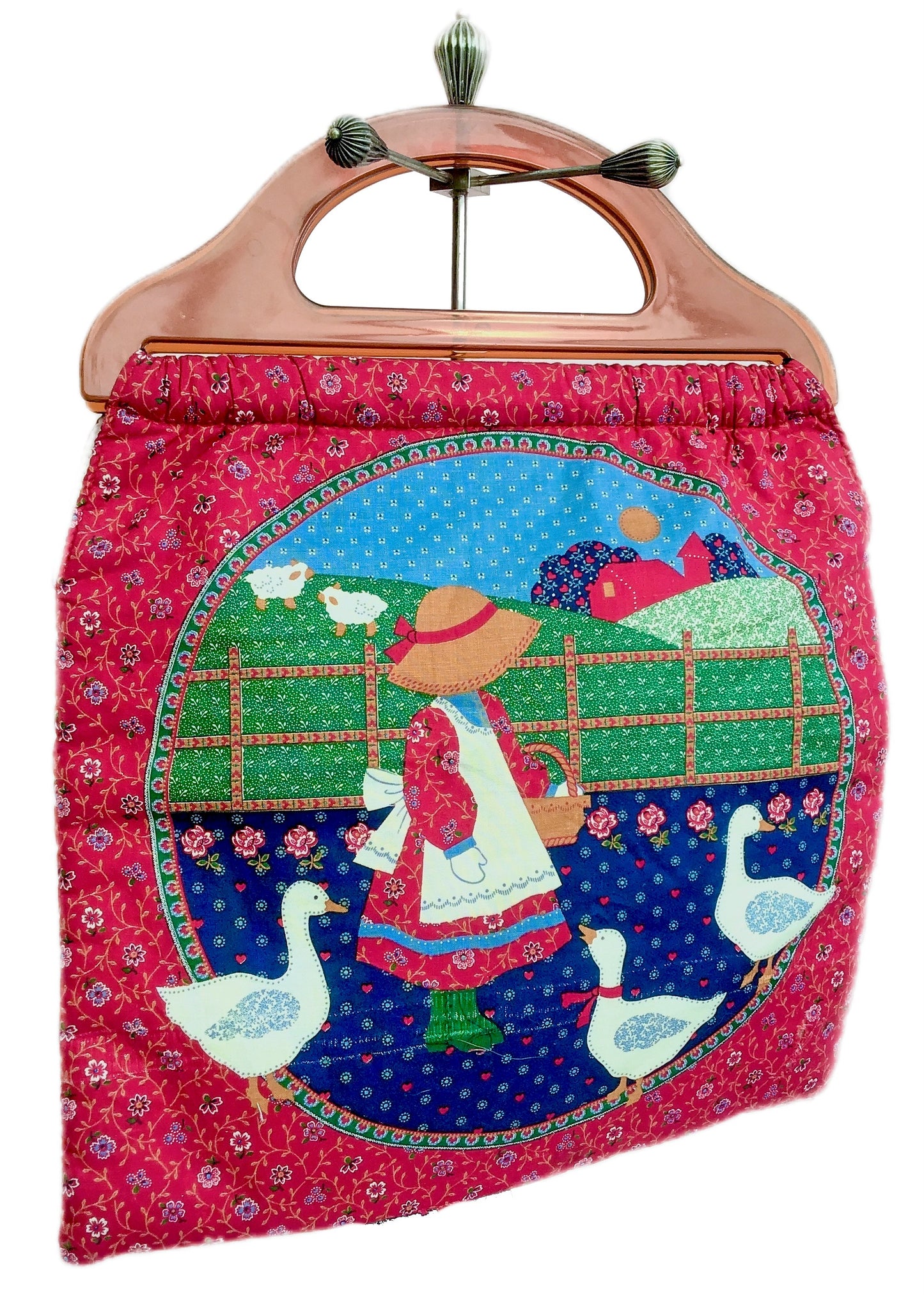 Holly Hobbie Girl Knitting Bag with Plastic handles • Sun Bonnet Sue