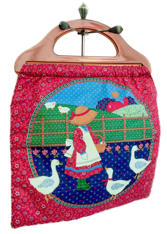 Holly Hobbie Girl Knitting Bag with Plastic handles • Sun Bonnet Sue