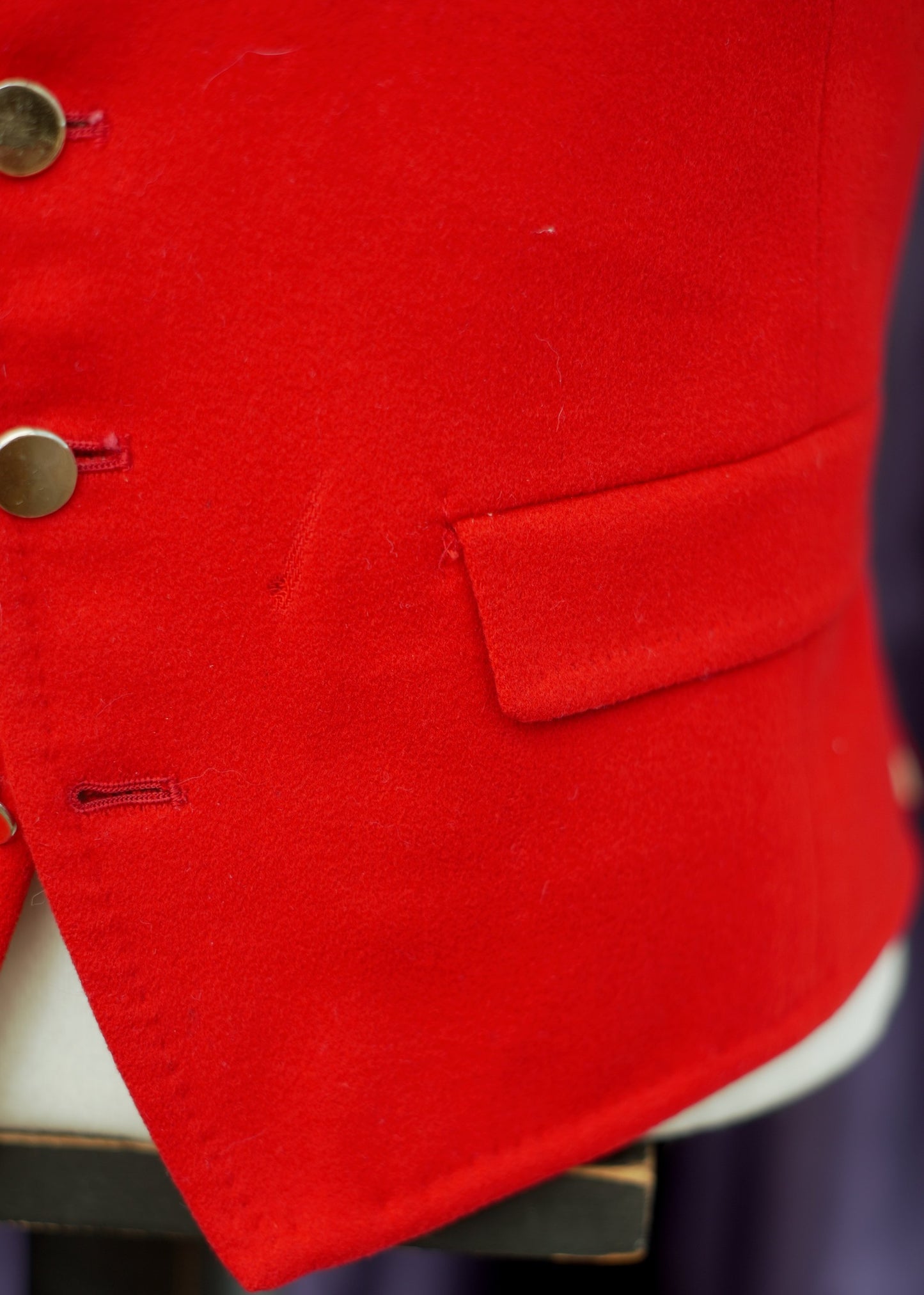 Classic Red Wool Doeskin Hunting Waistcoat Vest by Hornes