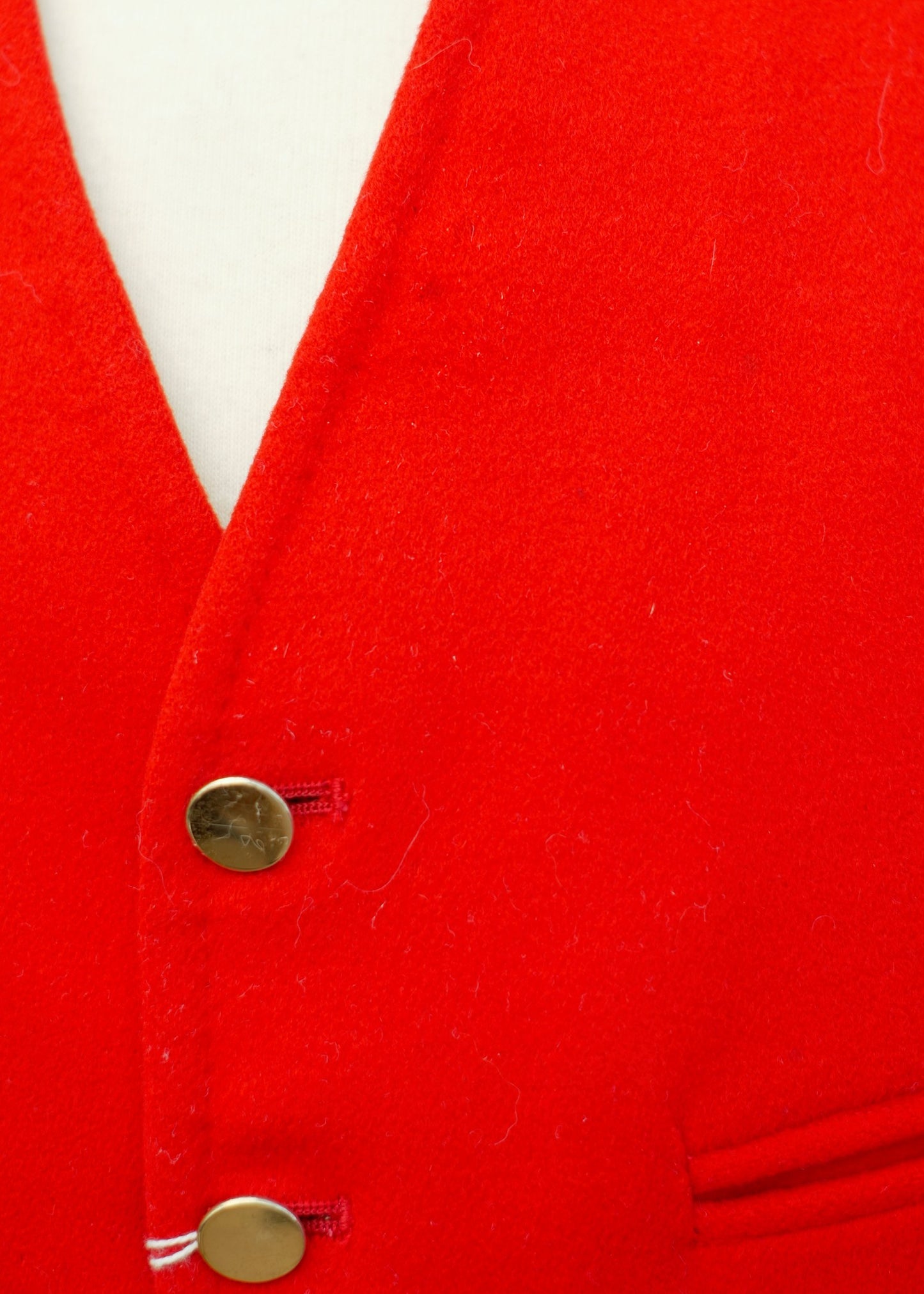 Classic Red Wool Doeskin Hunting Waistcoat Vest by Hornes