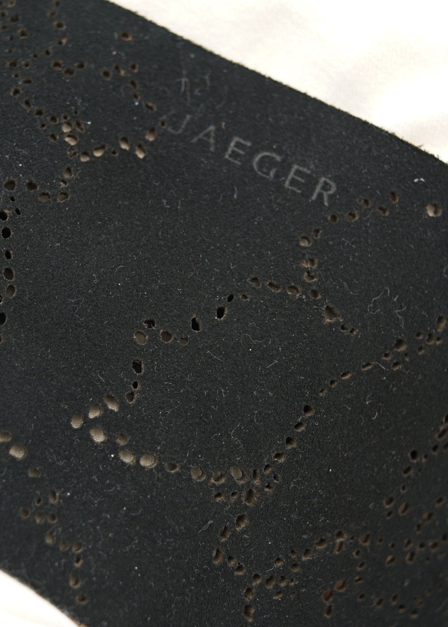 Vintage Jaeger Wide Black Suede Hip Belt • Pierced Design