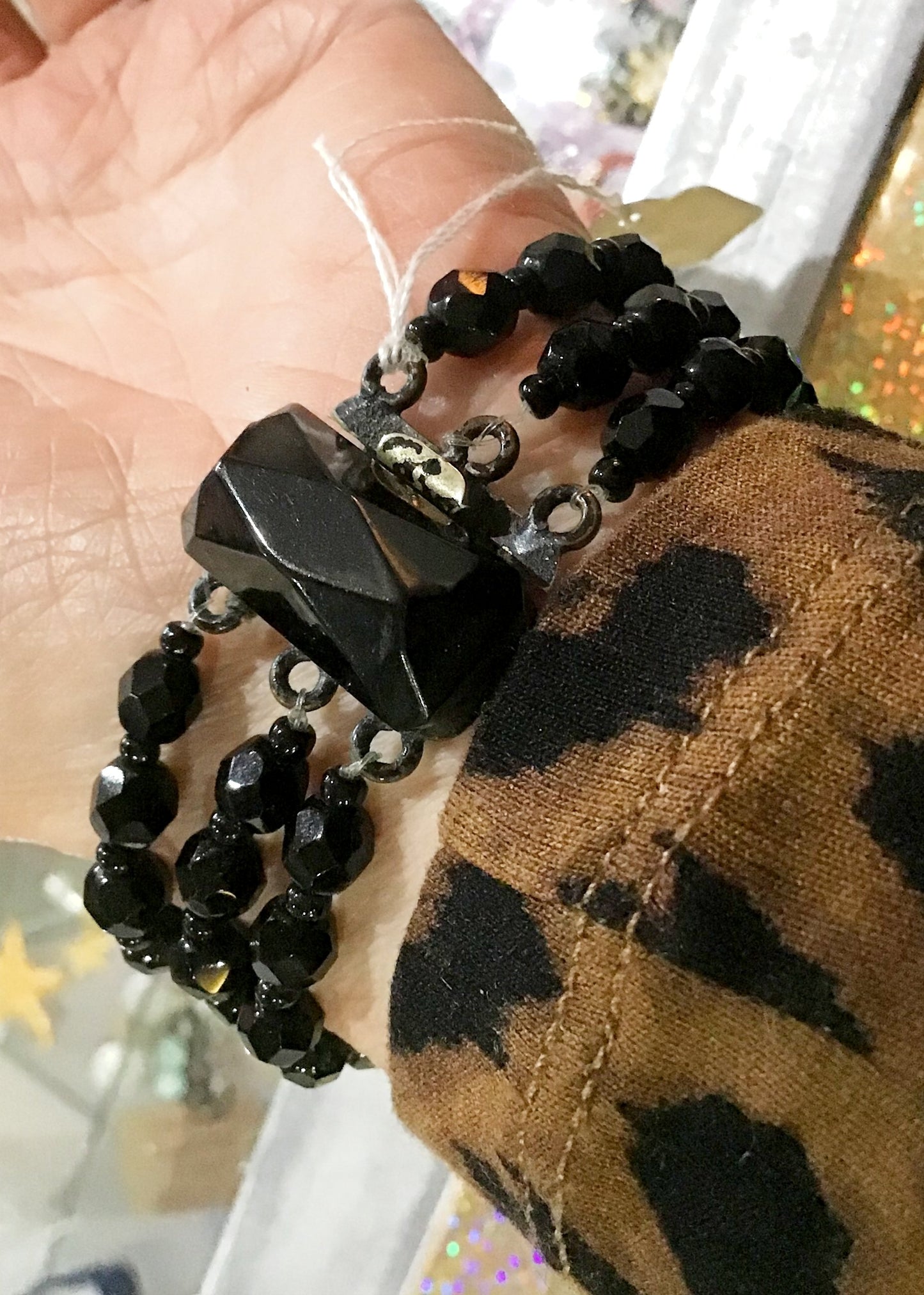 antique victorian black jet bracelet