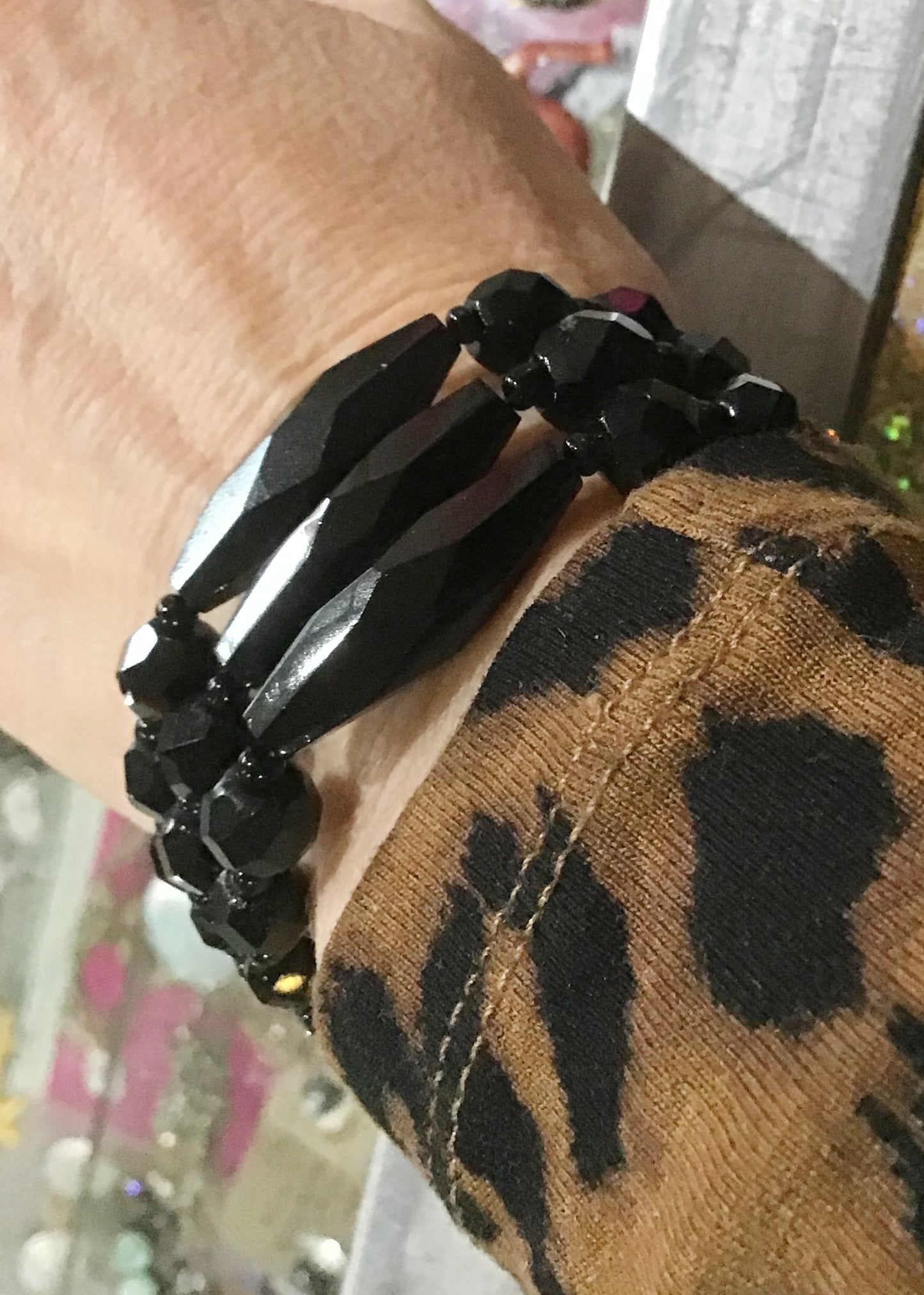 Victorian Jet Beaded Bracelet • Mourning Jewellery • Goth