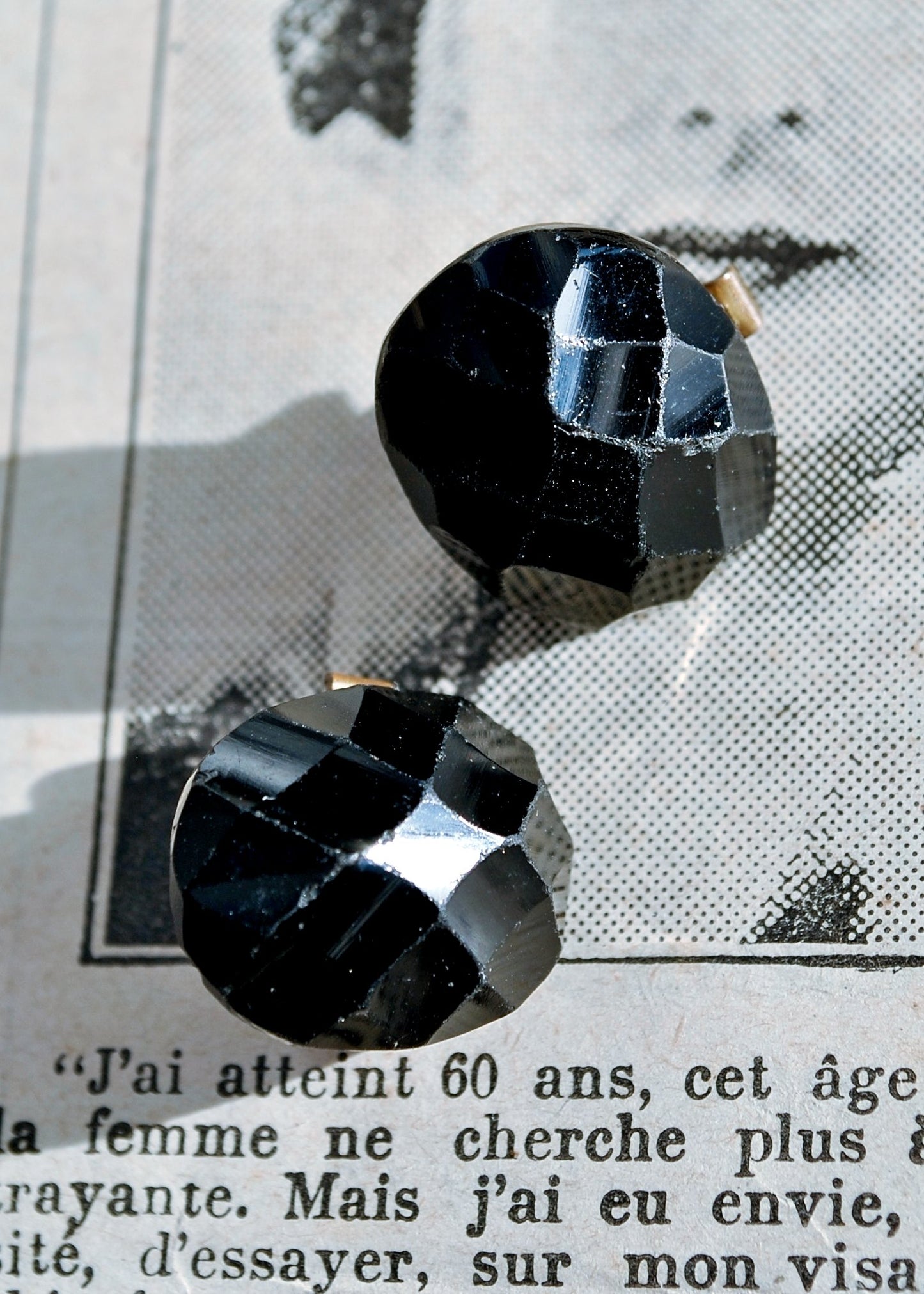 antique french ject faceted cufflinks