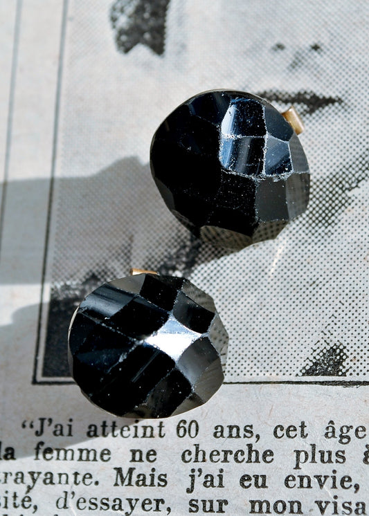 antique french ject faceted cufflinks