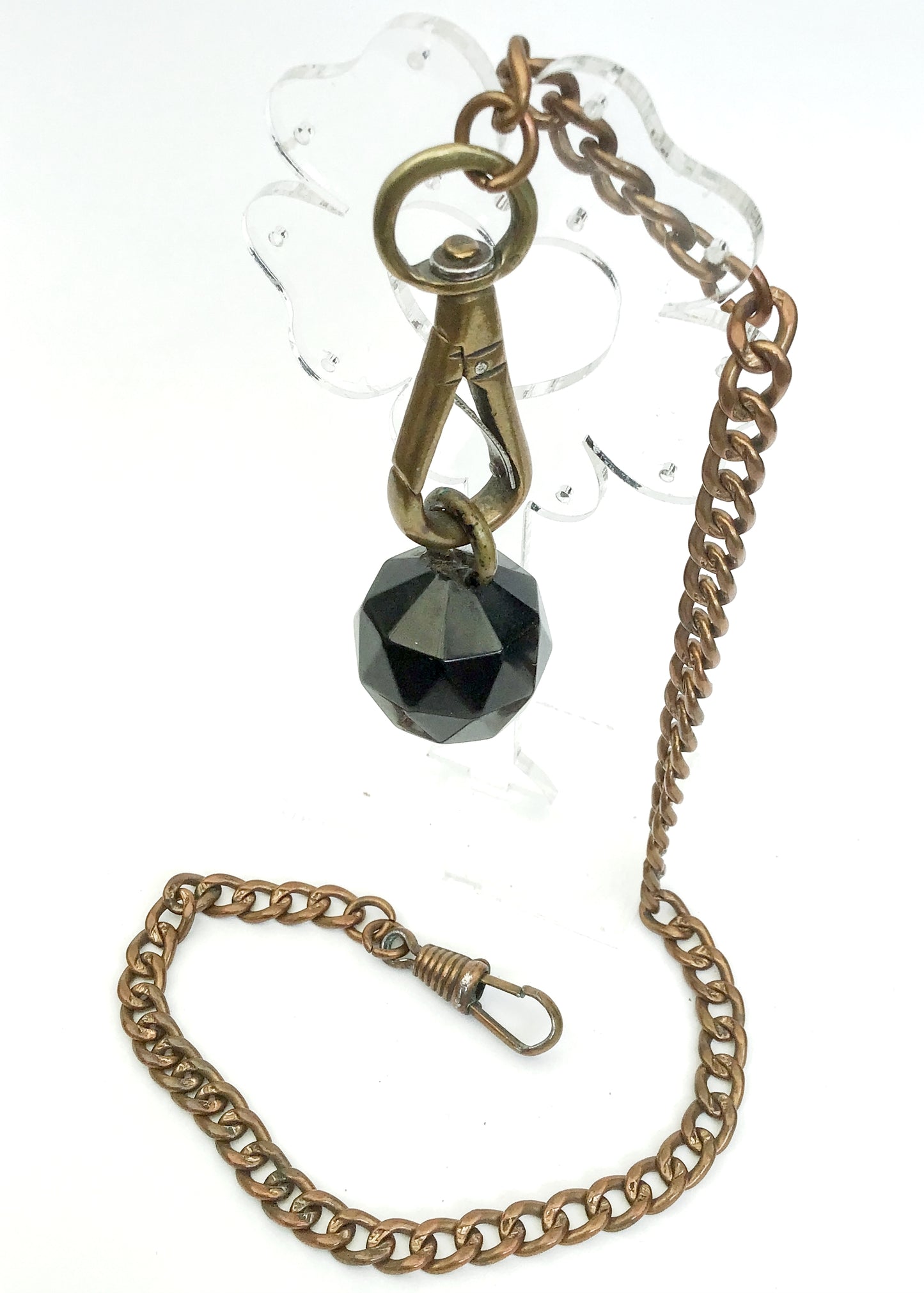 Antique Whitby Jet Faceted Watch Fob • Victorian Mourning Fob